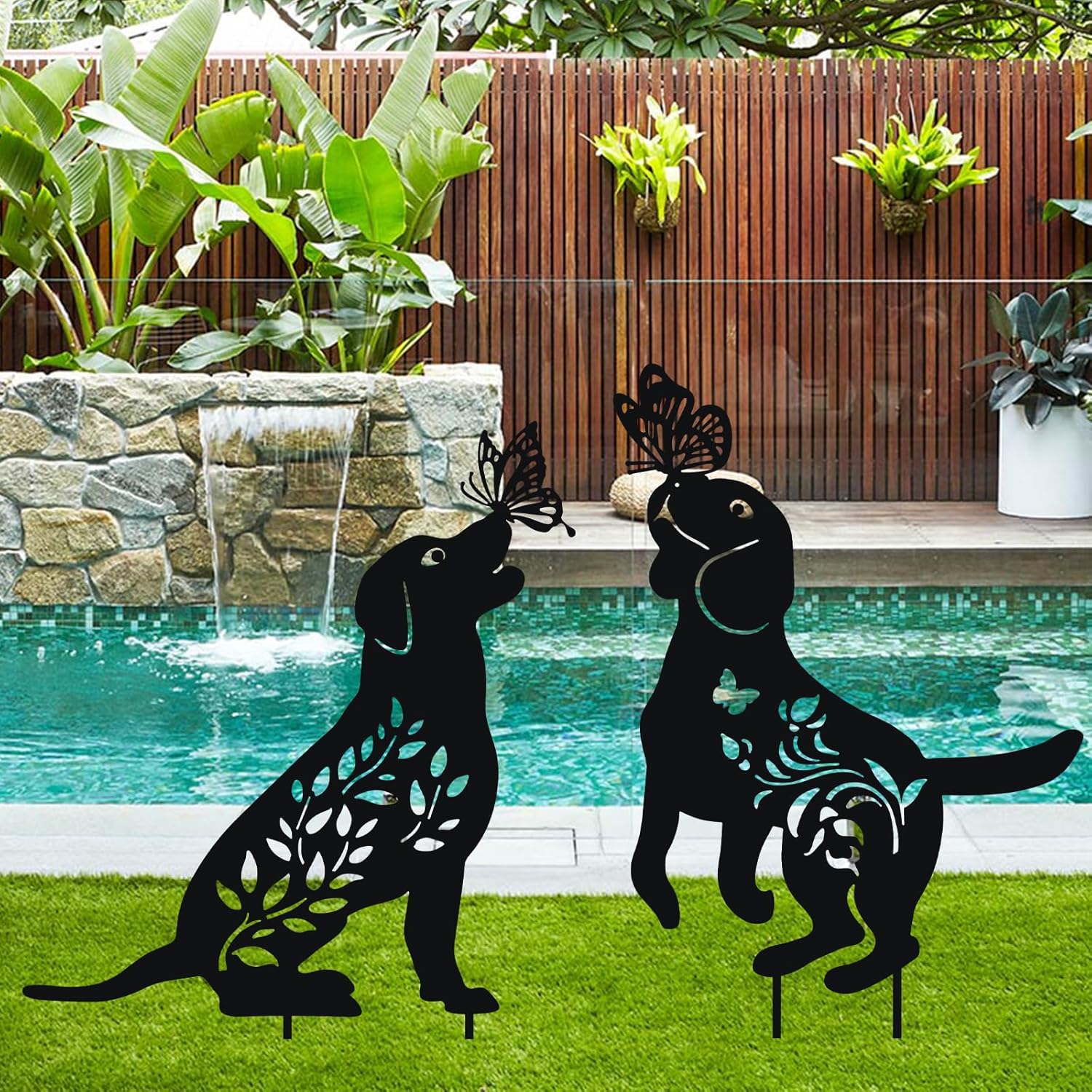 Wonder Garden Metal Dog Decor 2 Pack Garden Stakes