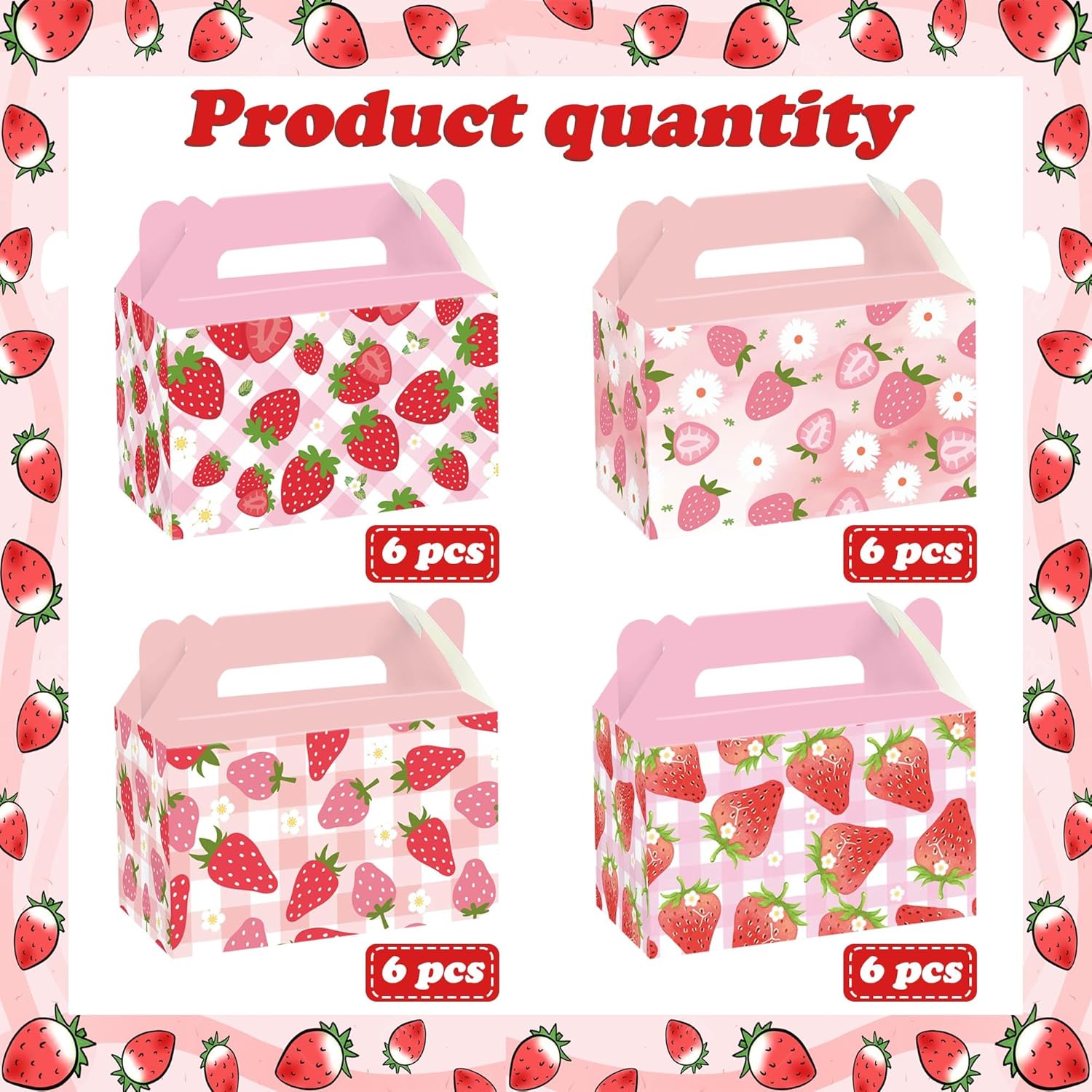 ZOYVUX 24Pcs Strawberry Gift Boxes Party Favors