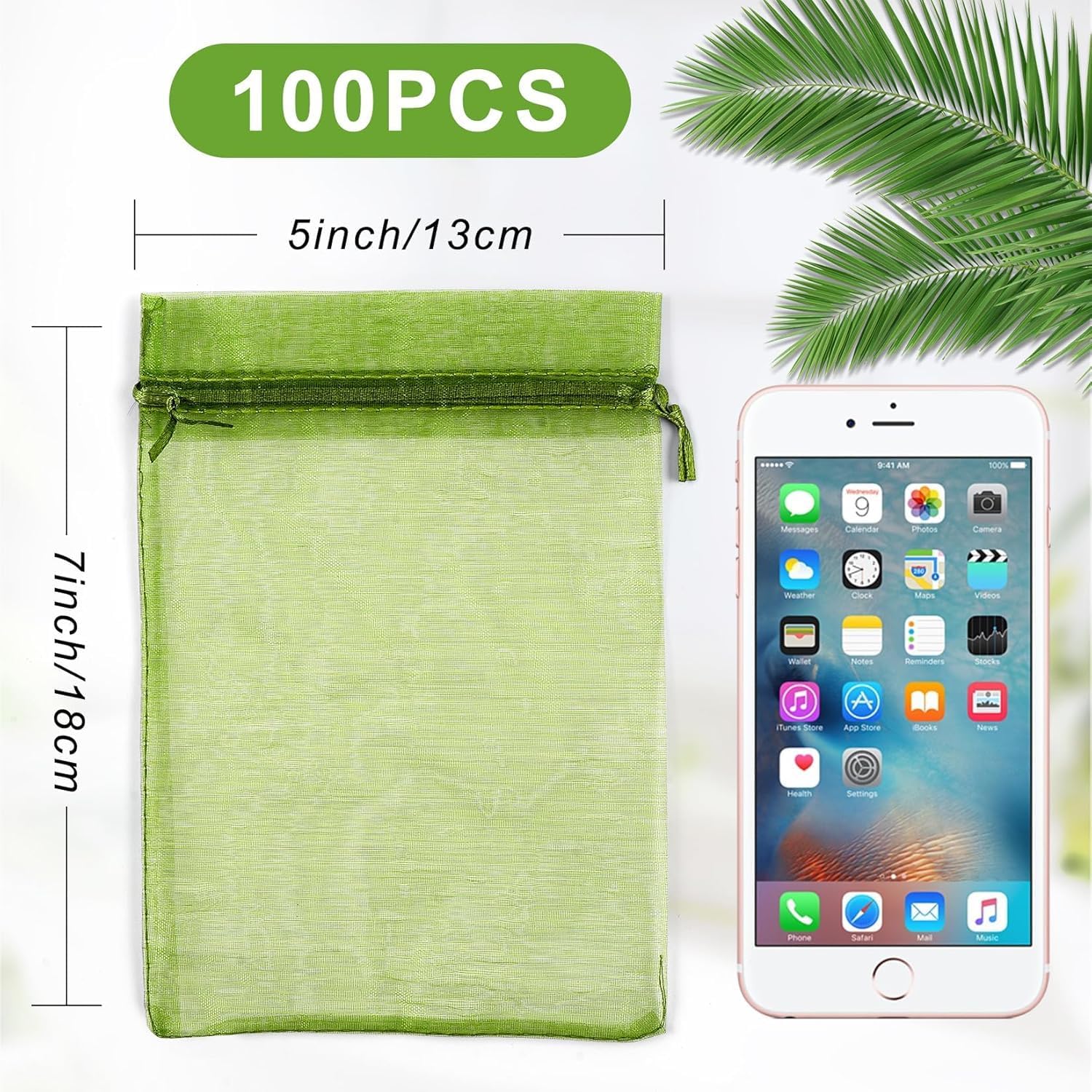 ANZNKU 100 Pack Assorted Organza Gift Bags 5x7 Inch