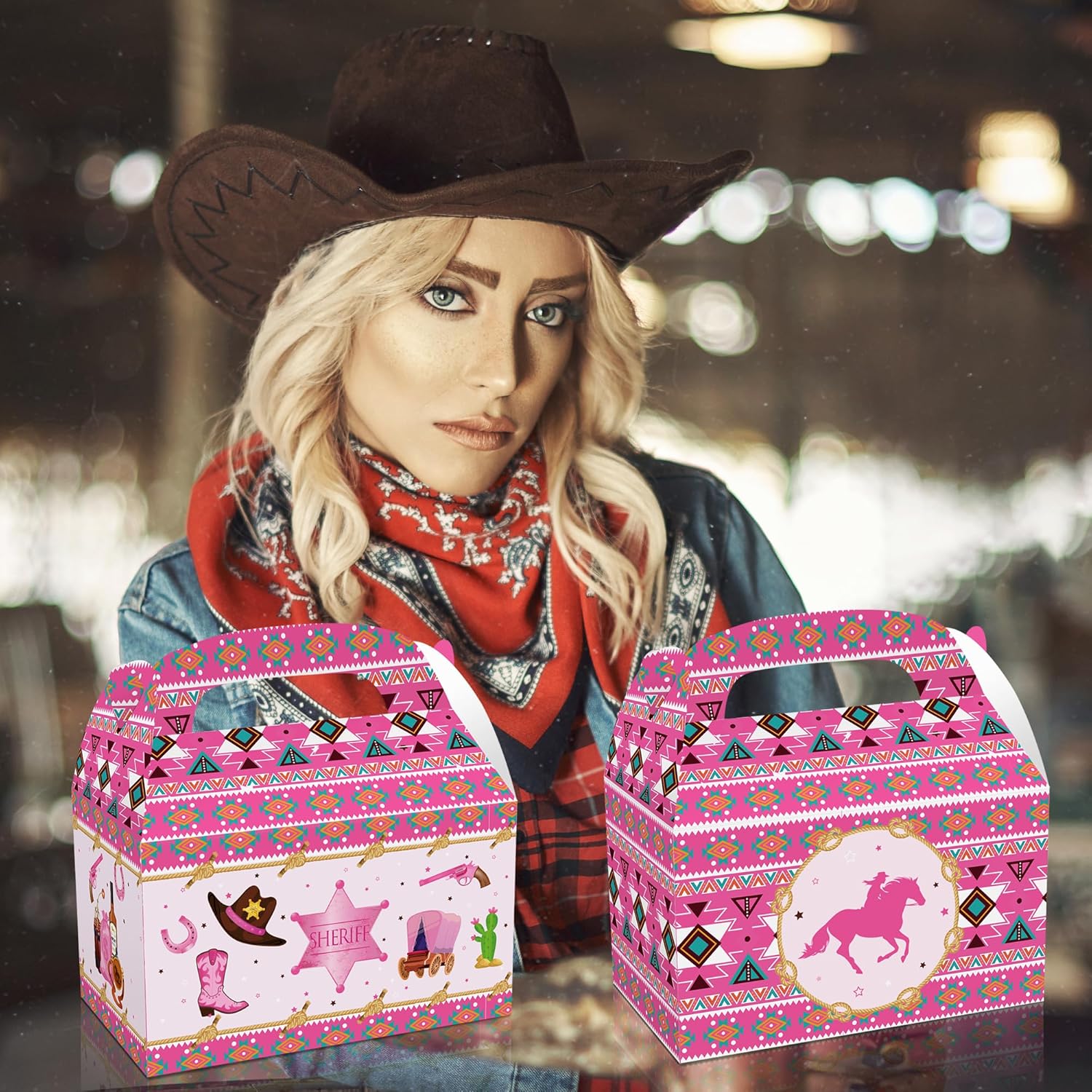 24 Pack Western Cowgirl Party Favor Boxes