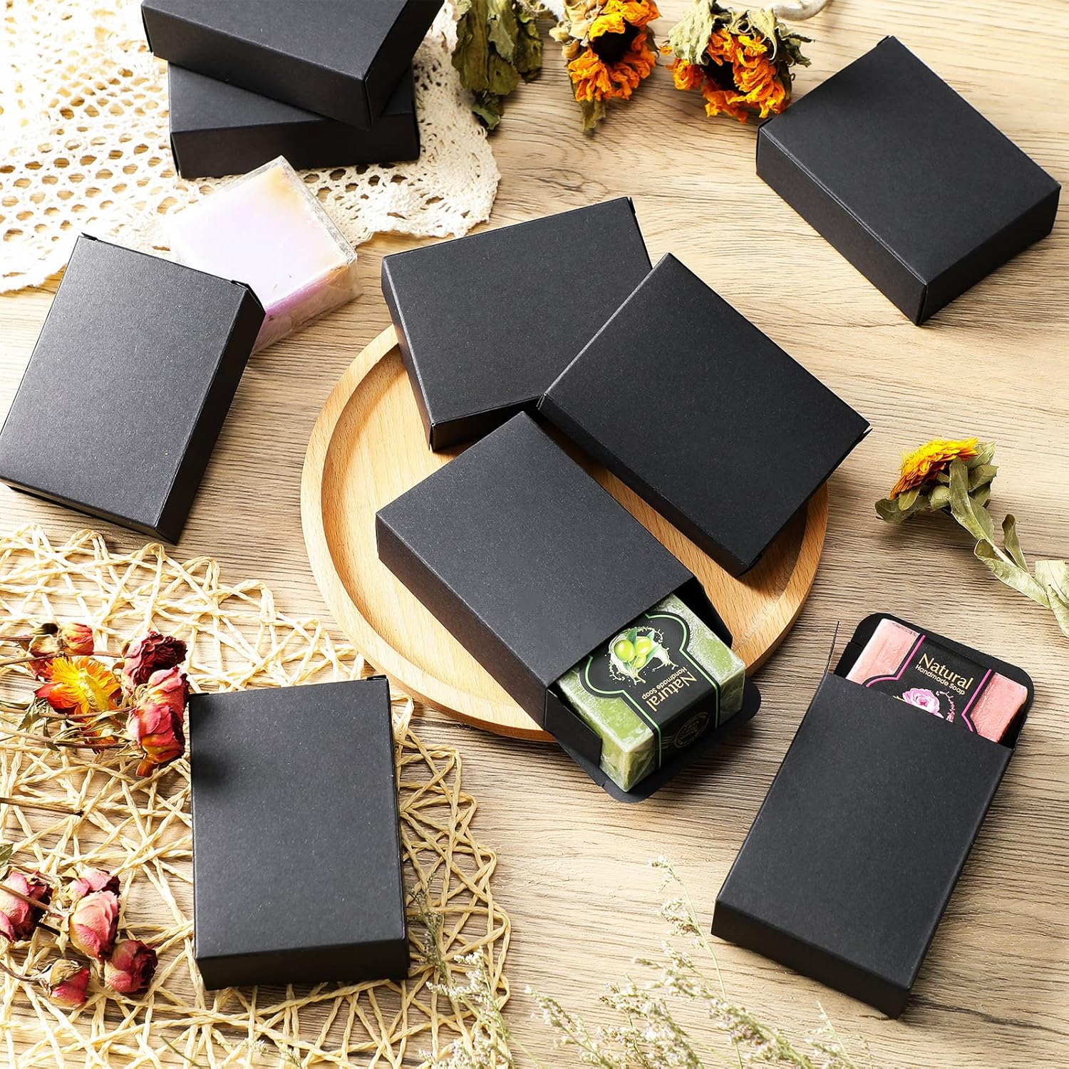 50 Pcs Kraft Soap Boxes for Party Favors and Gifts