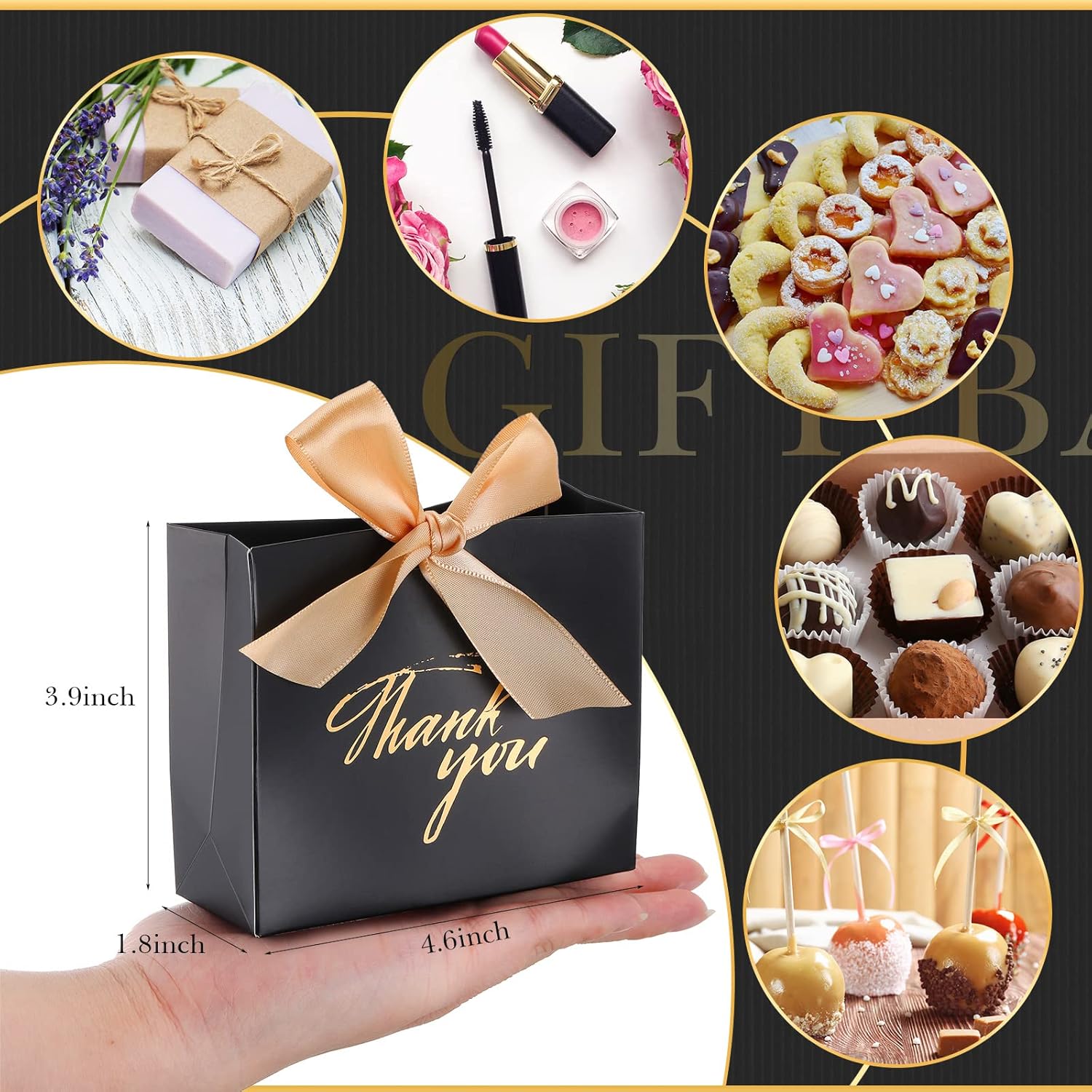 Wesiti 80 Pack Small Thank You Gift Bags with Bow