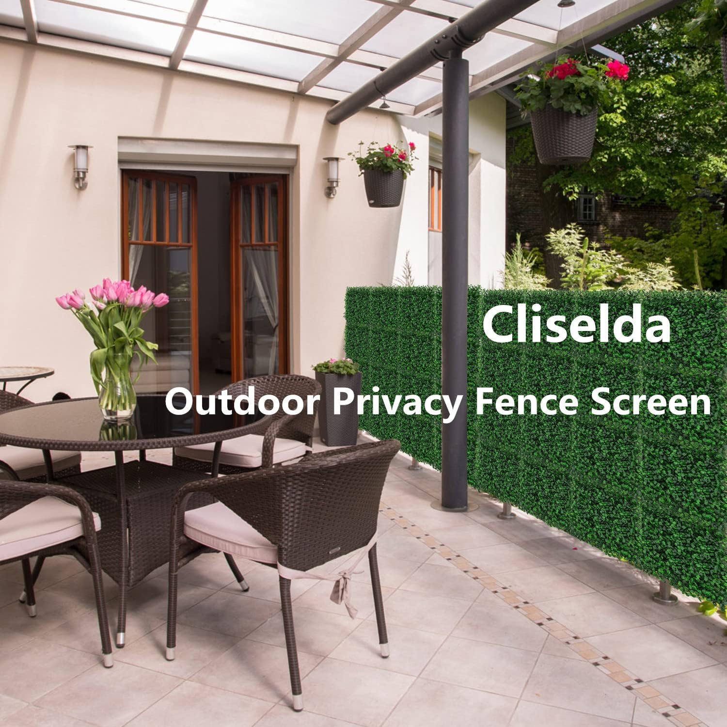 Cliselda Artificial Boxwood Hedge Wall Panels 8PCS 10x10