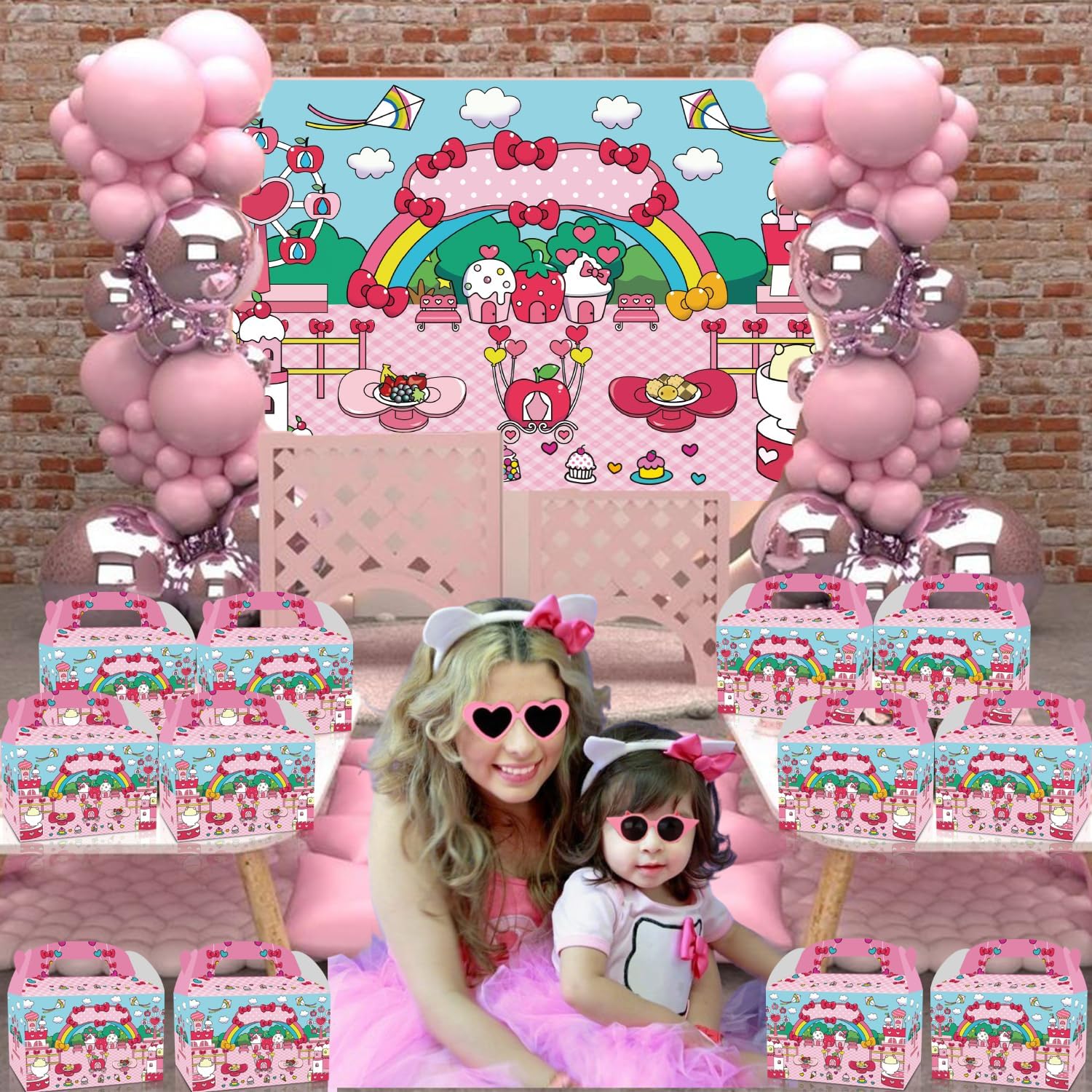 12Pcs Cartoon Cat Birthday Party Gift Boxes for Kids