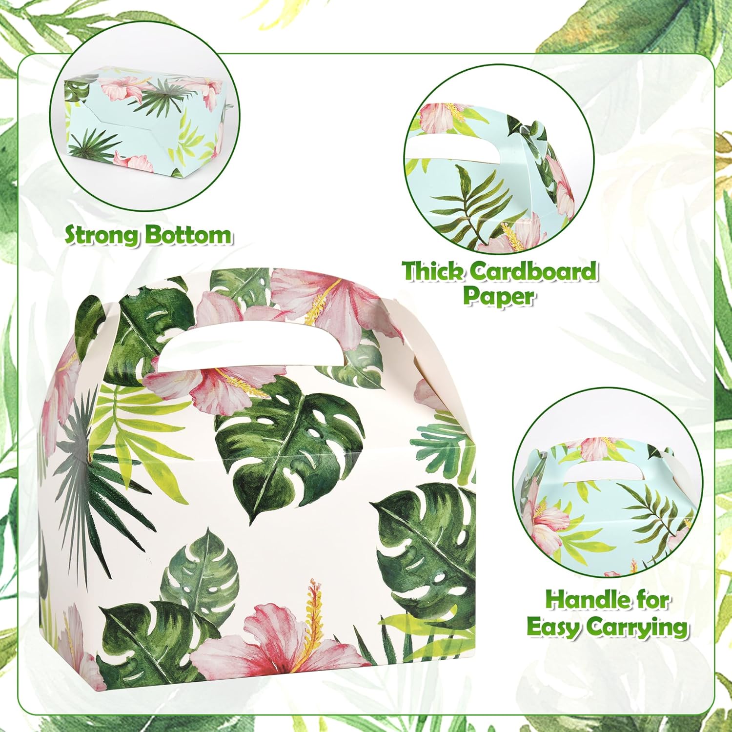 DjinnGlory 36 Pack Tropical Palm Leaf Treat Boxes