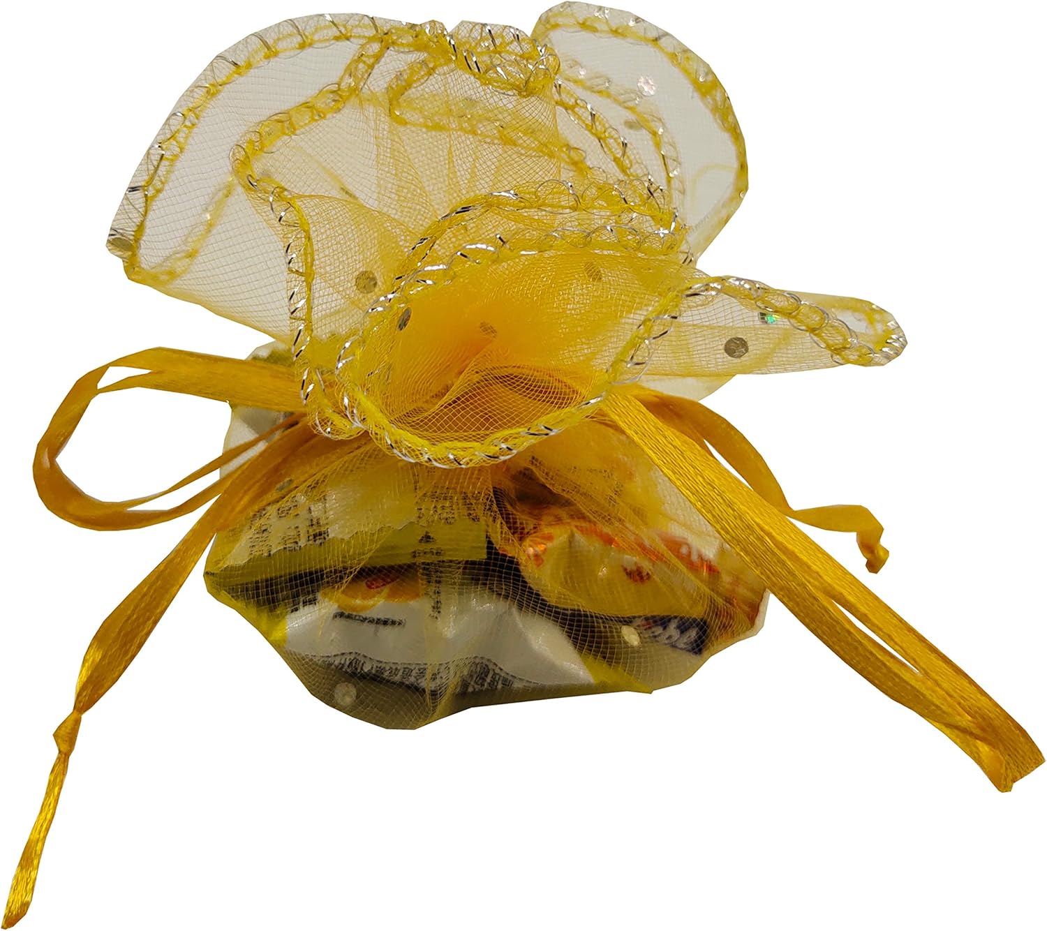 100pcs Gold Sheer Organza Favor Bags
