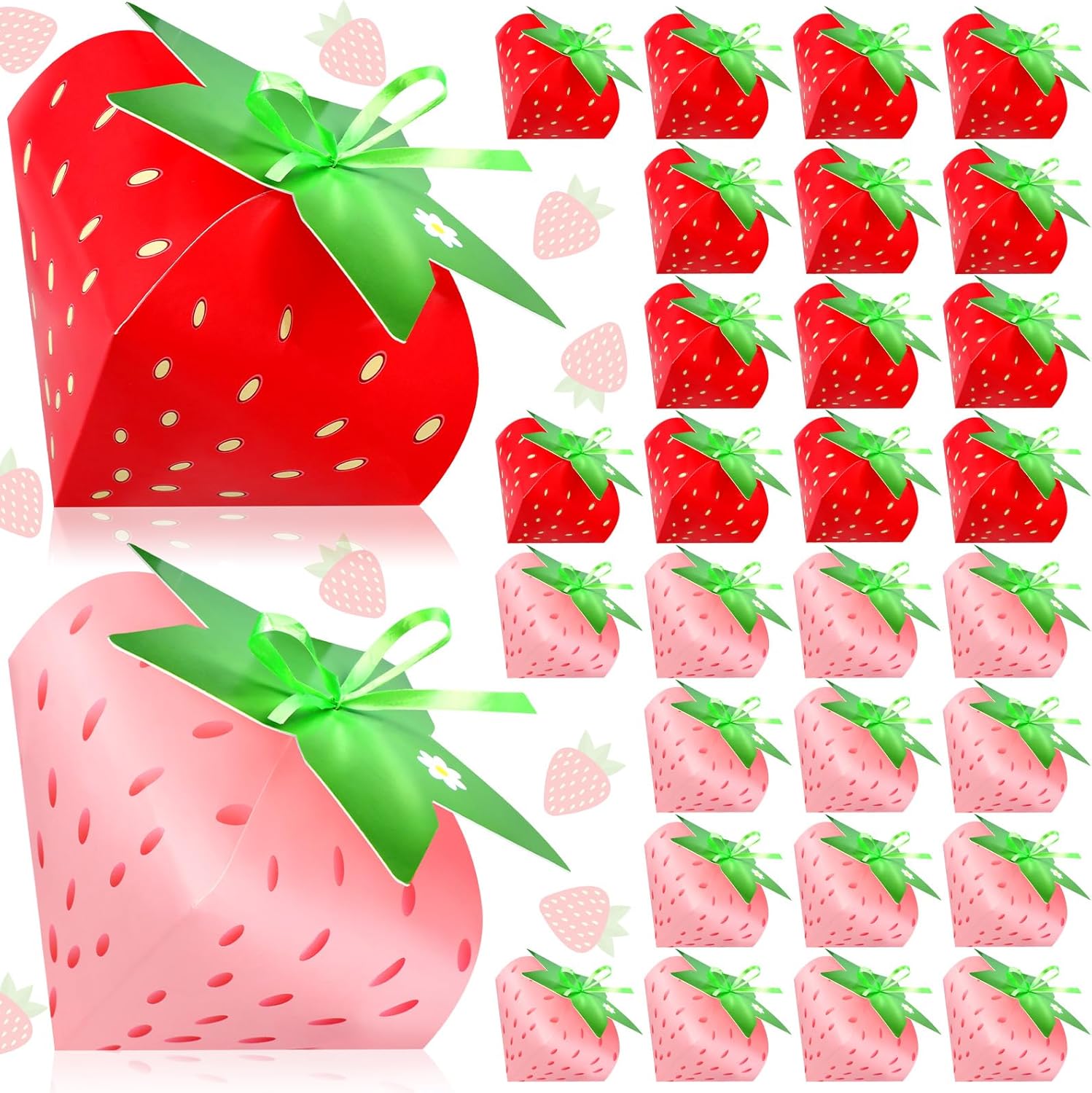 Fuyoooo 30 Pcs Strawberry Gift Boxes for Birthday Party Supplies