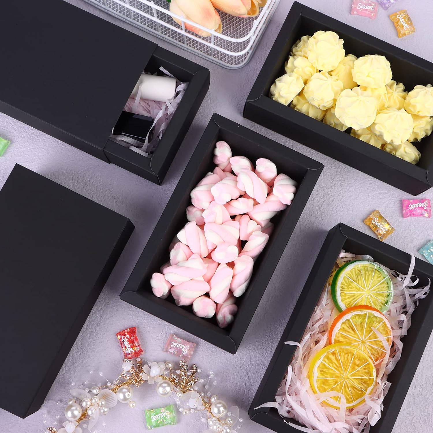 26PCS Rectangle Drawer Kraft Boxes for Party Favor Treats