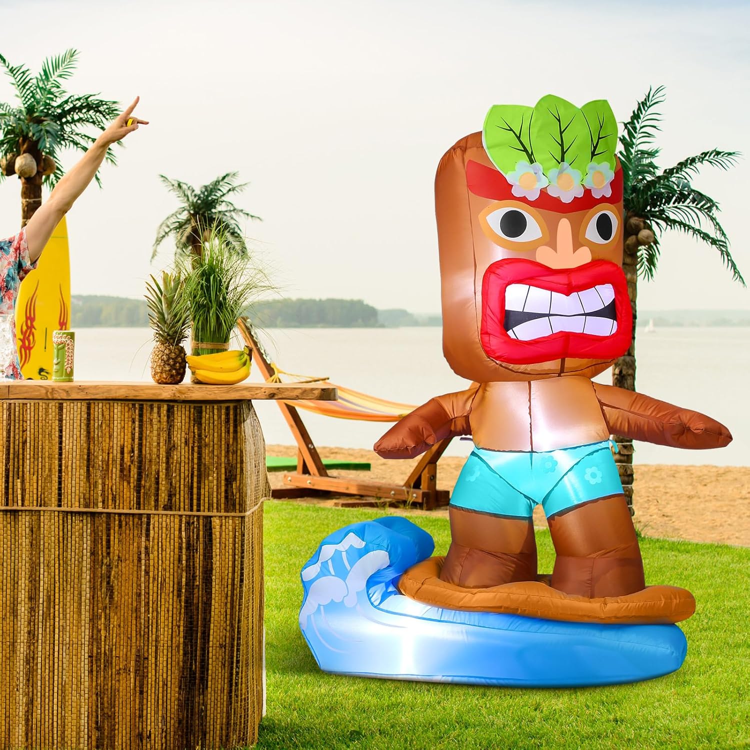 Shappy 5 Ft Inflatable Tiki Flamingo Surfboard