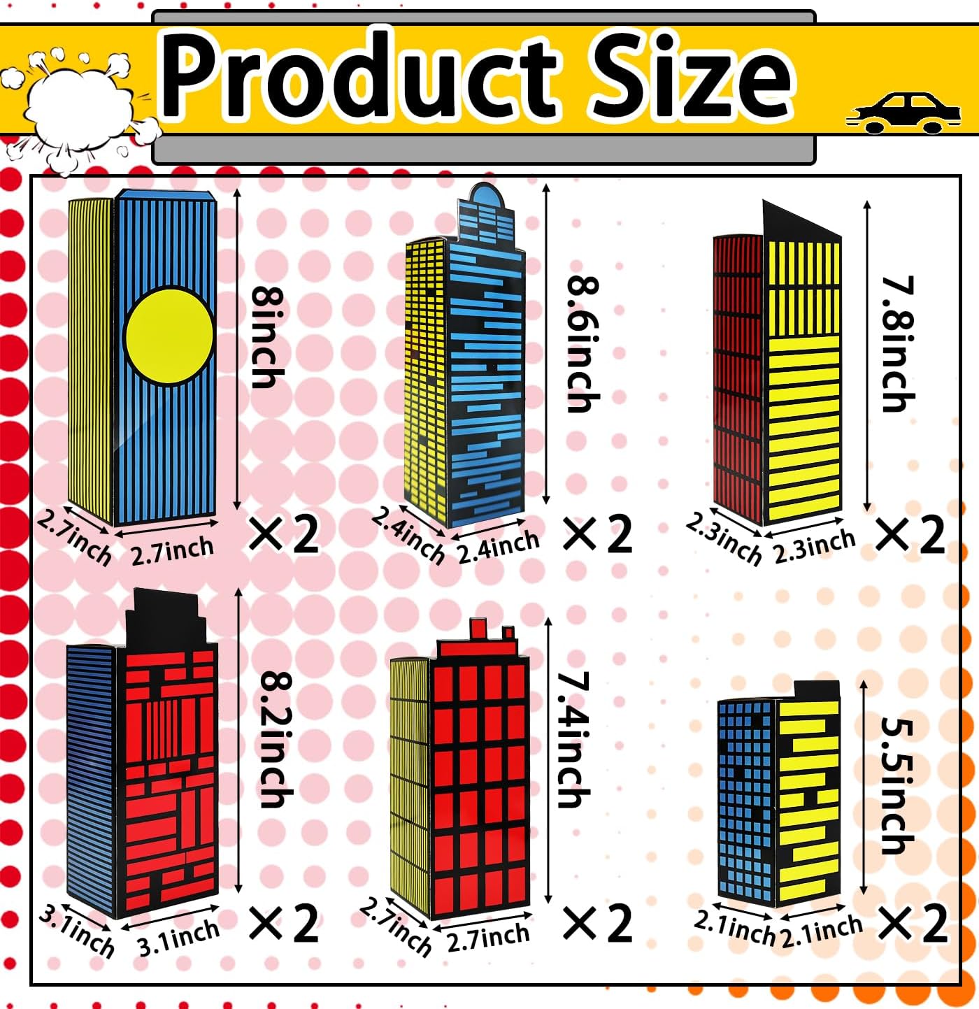 MUNILAIL 12 Pcs Hero Party Favor Boxes with City Design