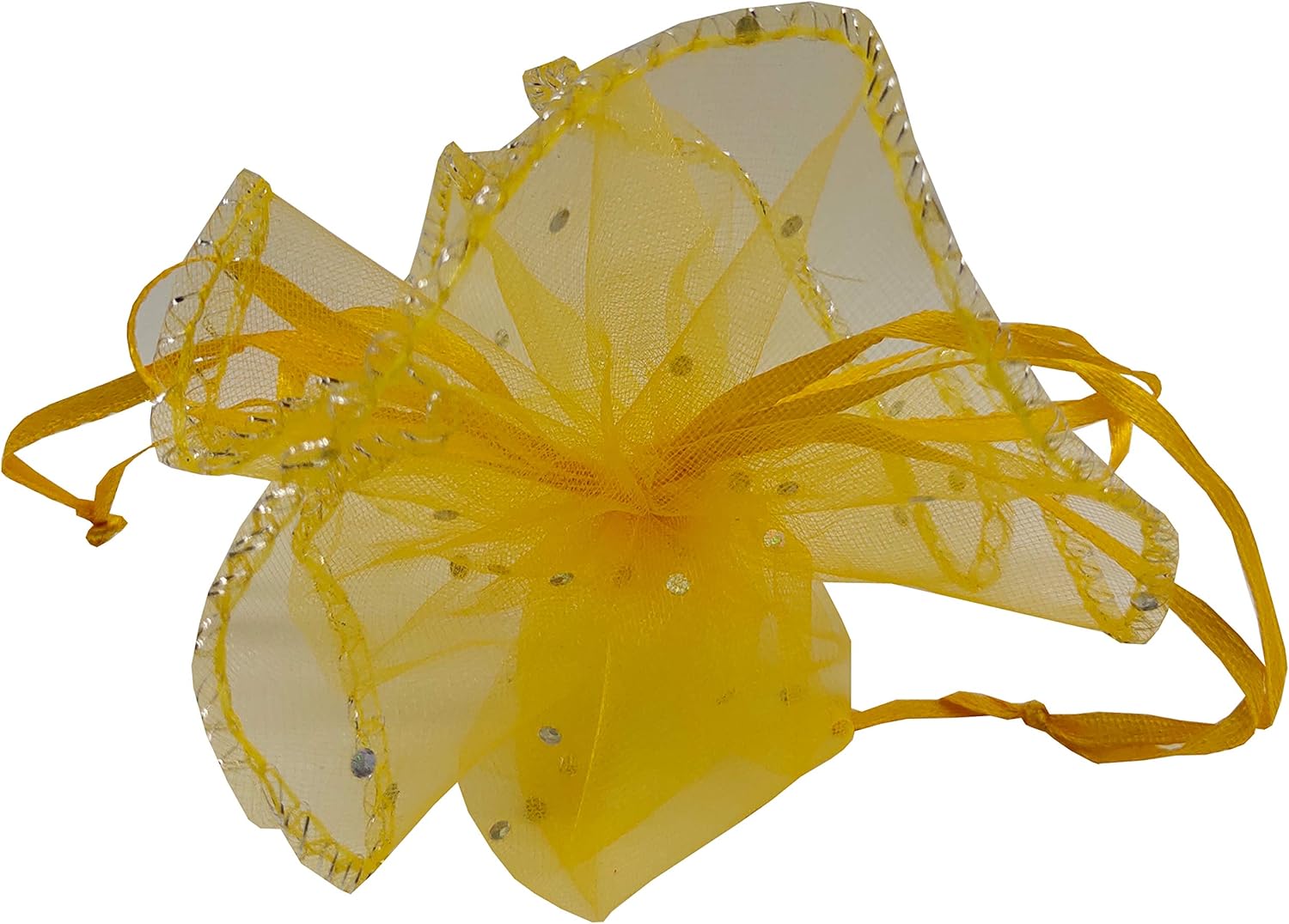 100pcs Gold Sheer Organza Favor Bags