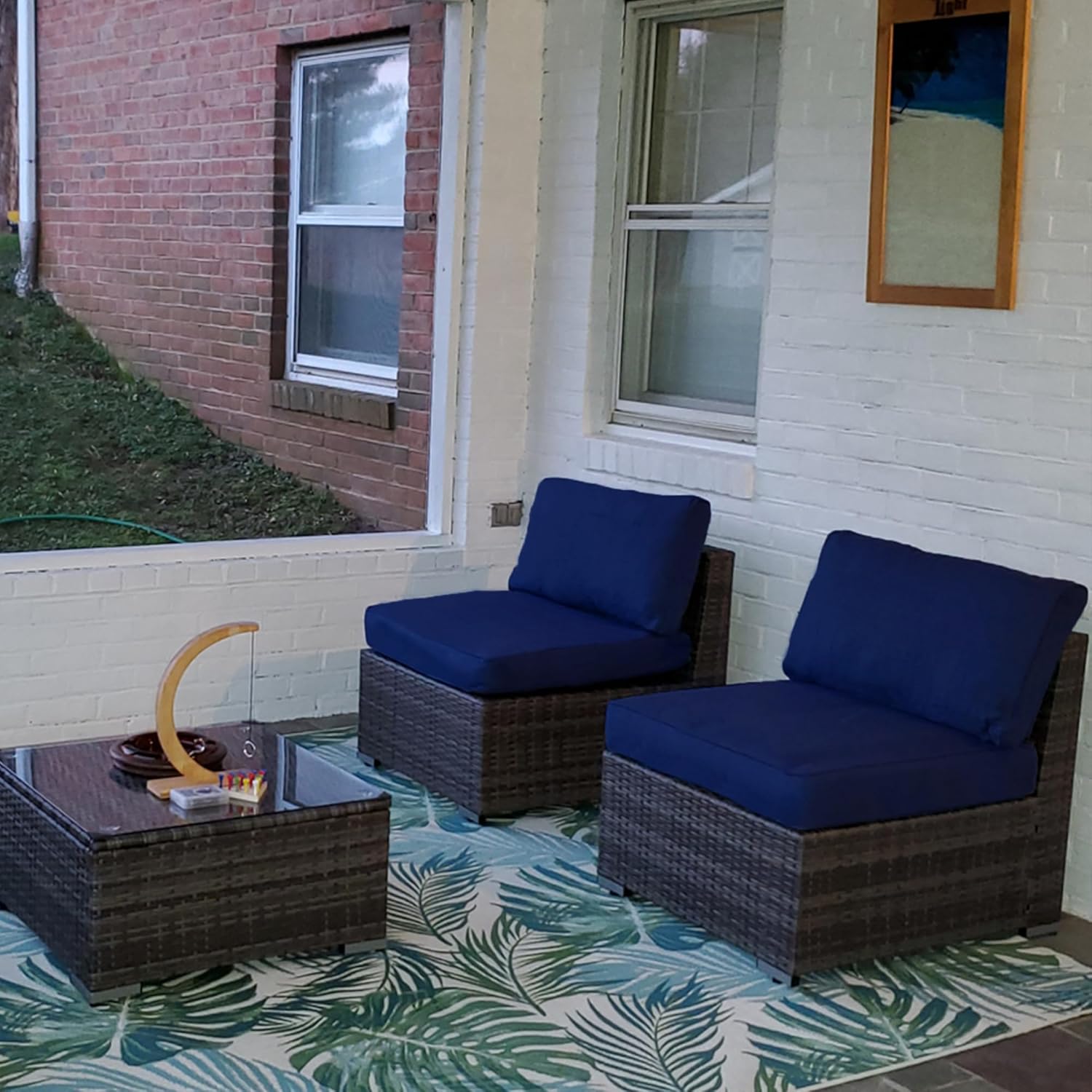 Sqodok Waterproof Outdoor Cushion Covers 2Pack Blue