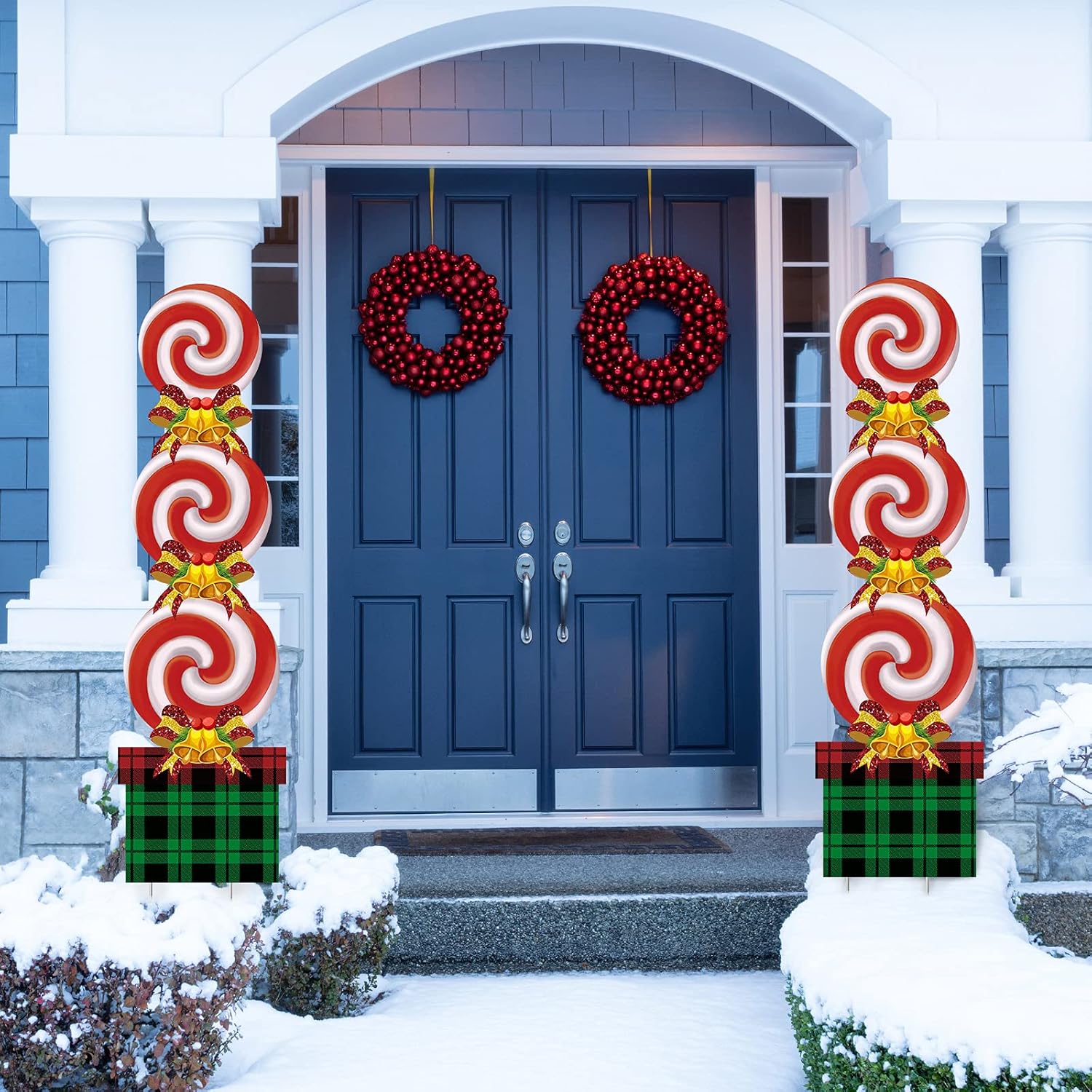 Queekay Christmas Candy Decorations Outdoor Set