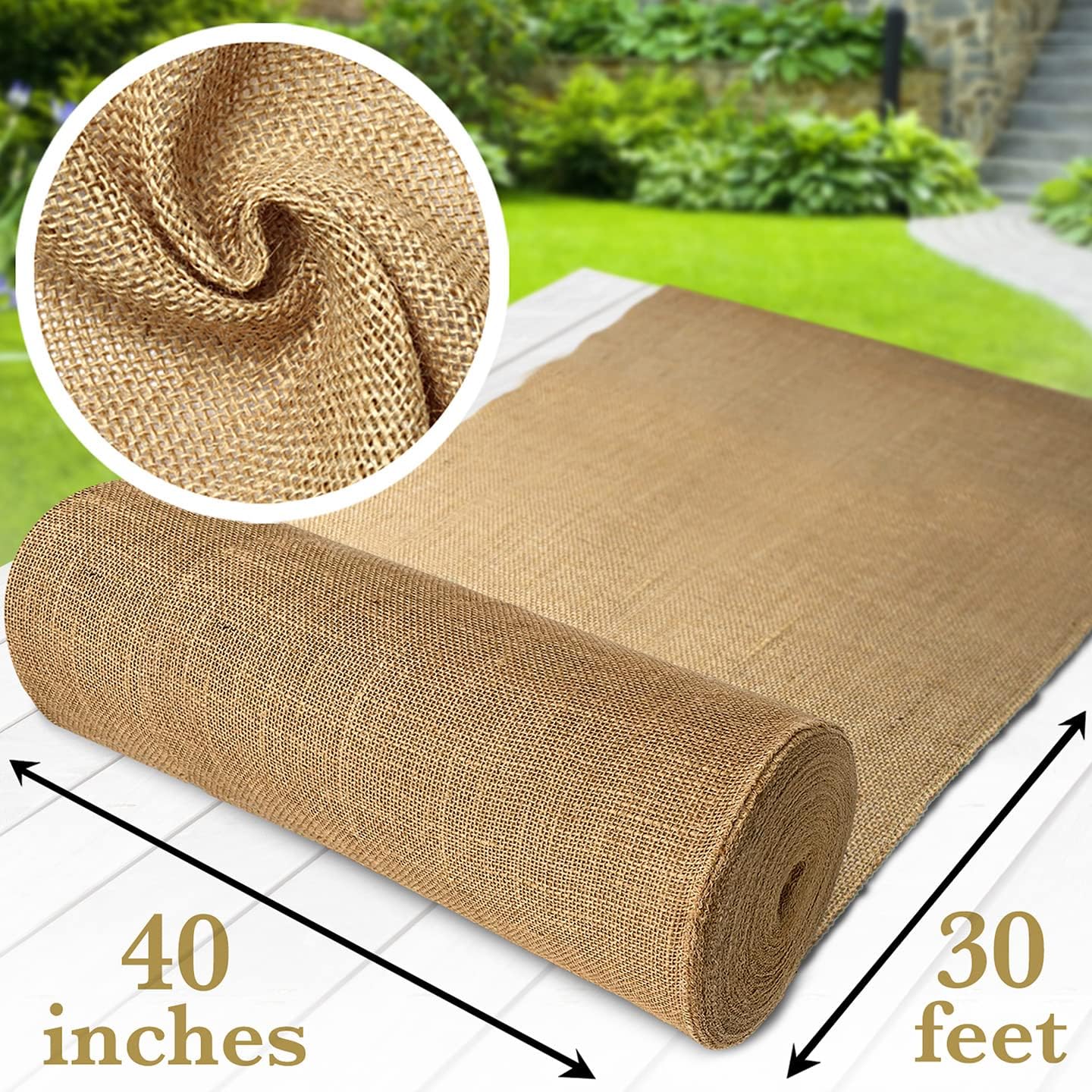 40ft x 30in Burlap Roll for Garden and Decor
