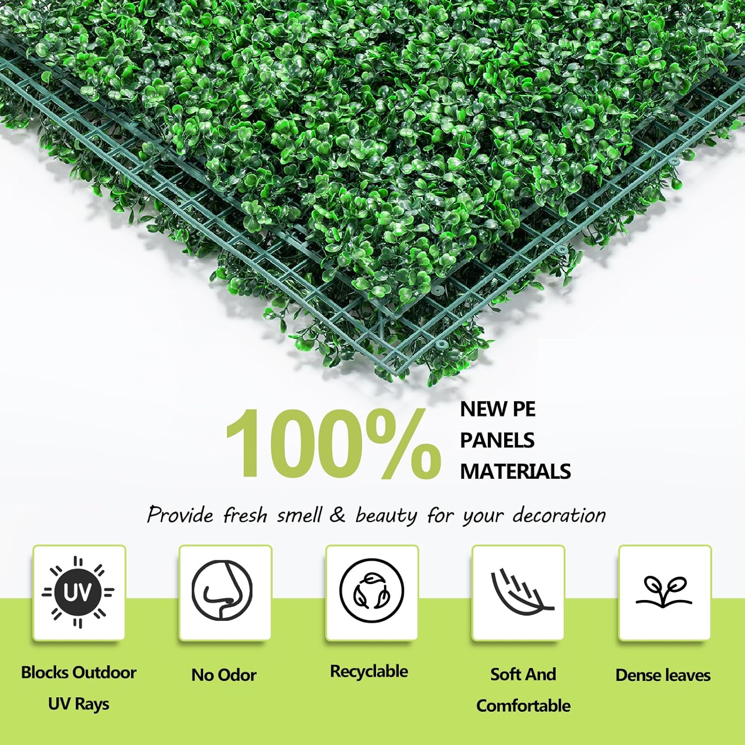 AOKIE 20x20 Inch Artificial Grass Wall Panels Decor Set