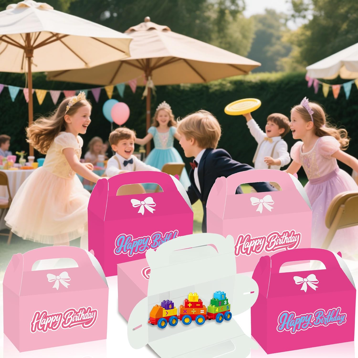 16 Pink Party Favor Treat Boxes for Birthday Parties