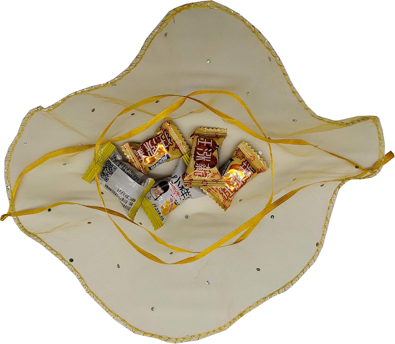 100pcs Gold Sheer Organza Favor Bags