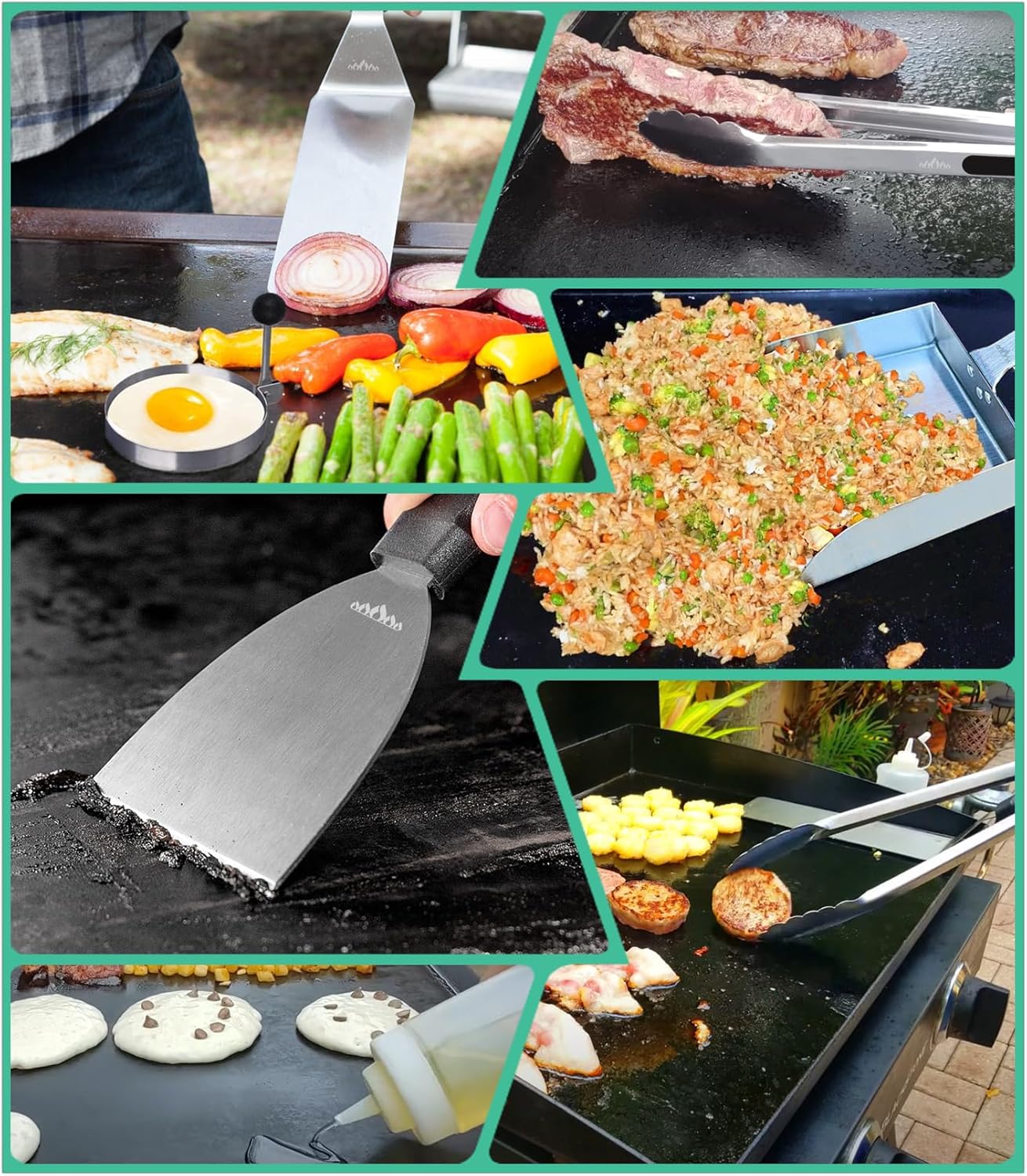 BBQMFG Griddle Accessory Kit 10-Piece BBQ Tool Set