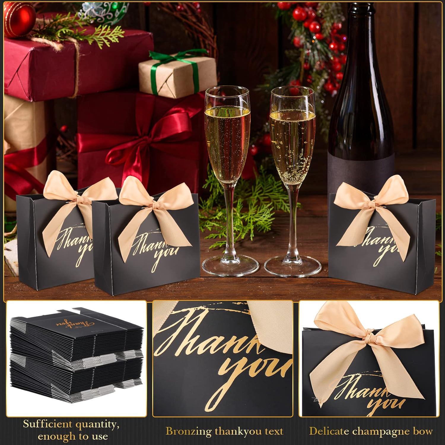 Wesiti 80 Pack Small Thank You Gift Bags with Bow