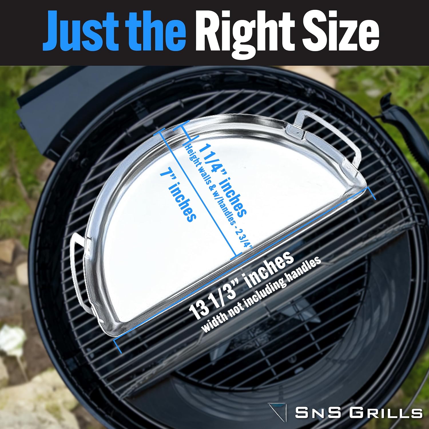 SnS Grills Slow N Sear Mini Drip Pan - 18 Weber Kettle Compatible