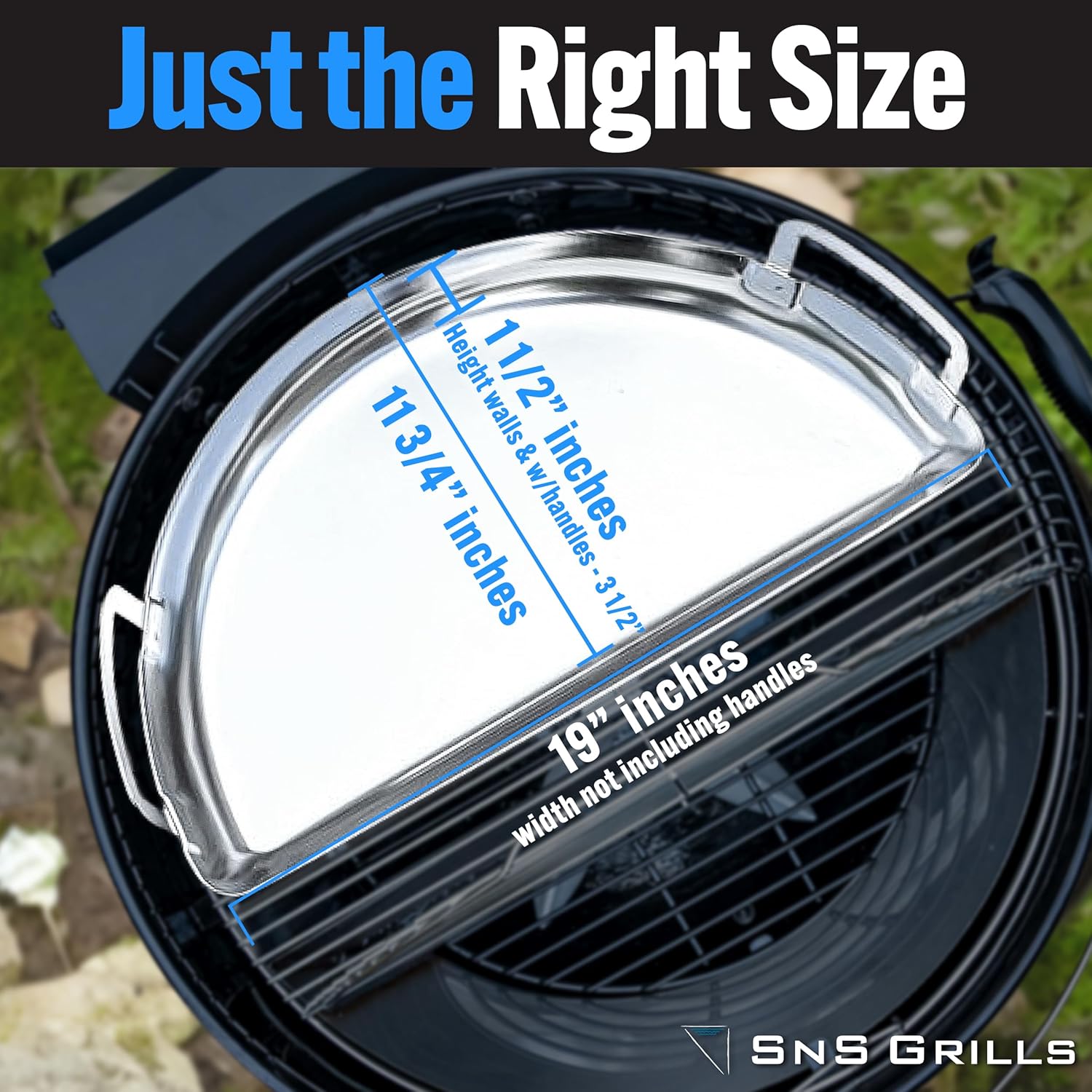 SnS Grills Drip N Griddle Pan 3-in-1 Kettle Grill Accessory
