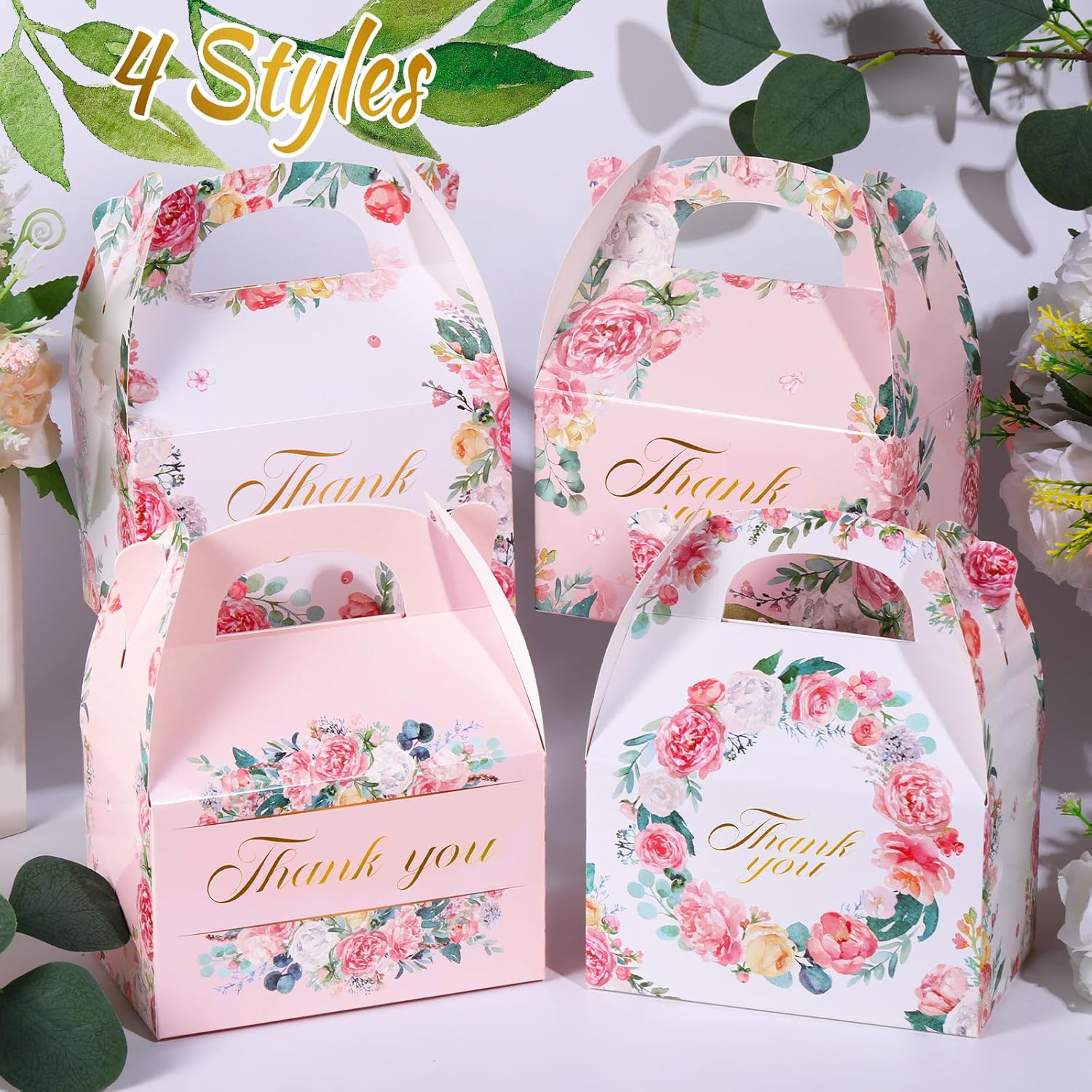 Thank You Gift Boxes 48 Pcs Floral 6x35x35 Inch
