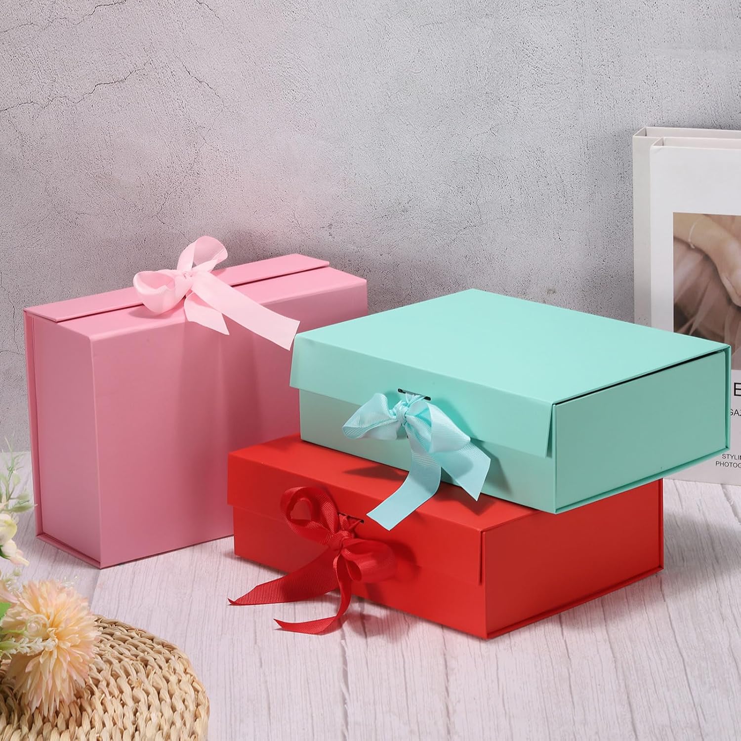 PATIKIL 11x9x4 Inch Magnetic Gift Box Black