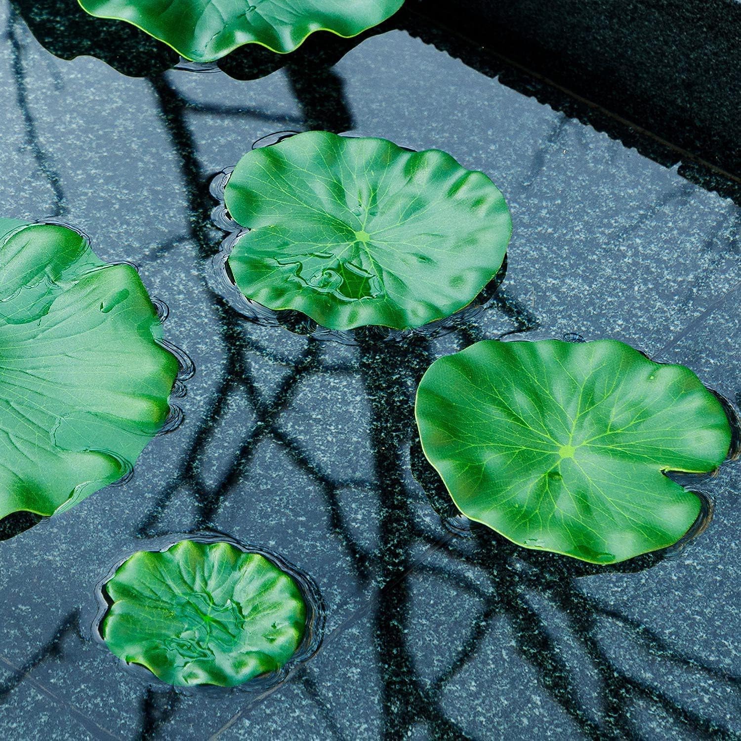 WhistenFla Floating Lily Pads 6Pcs Artificial Pond Decor