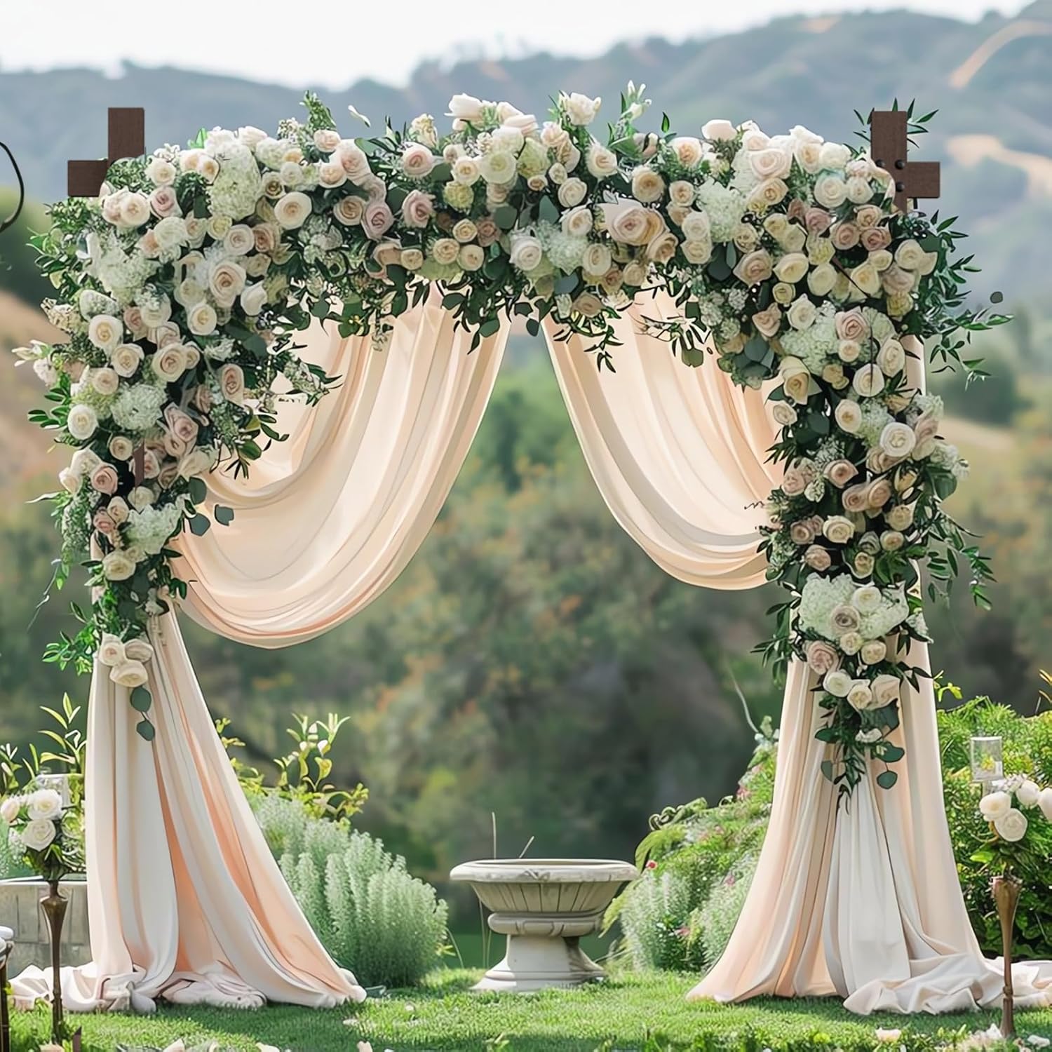 Wooden Wedding Arch 748FT Square Frame for Ceremony and Events