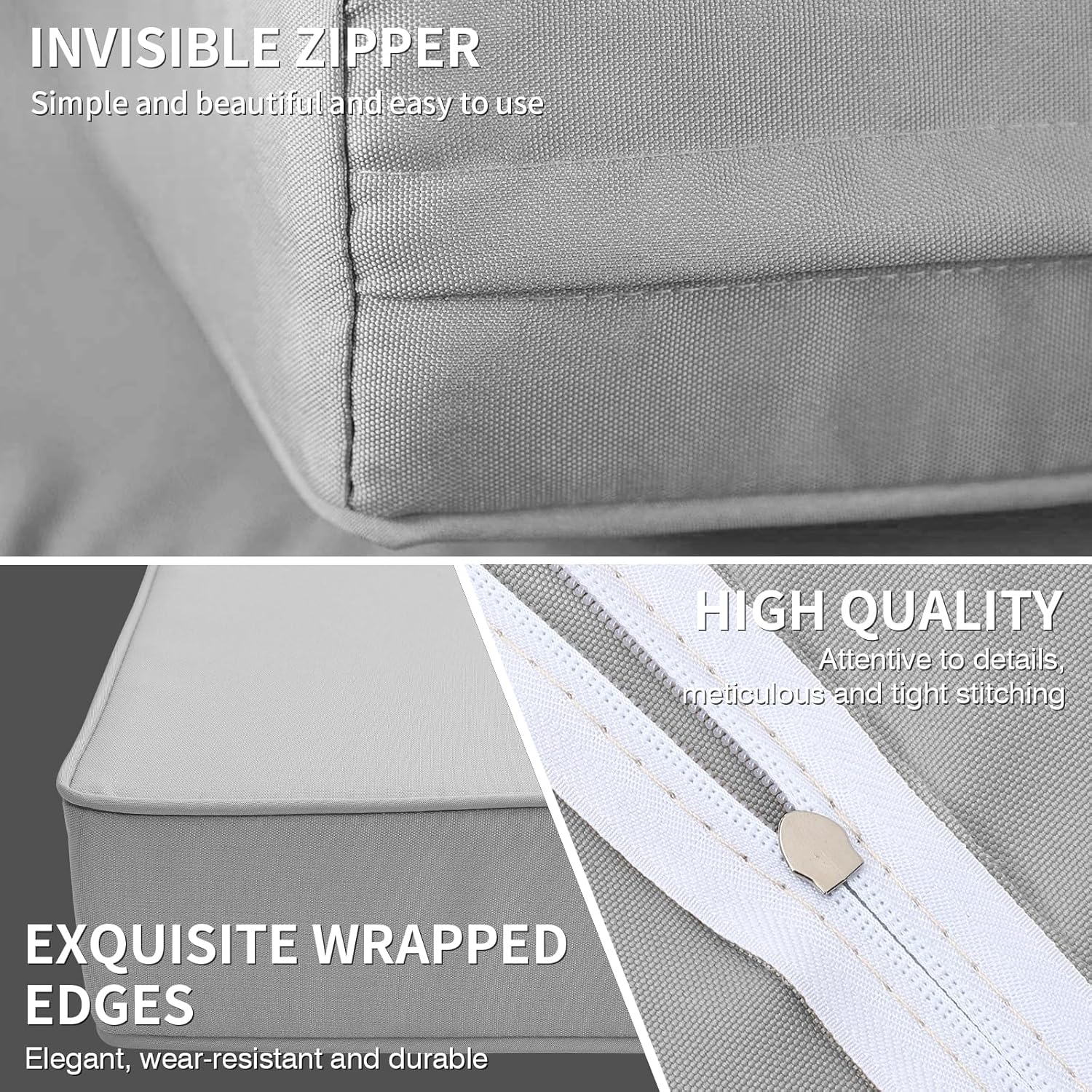 WAROOM 7 Piece Outdoor Cushion Cover Set Grey