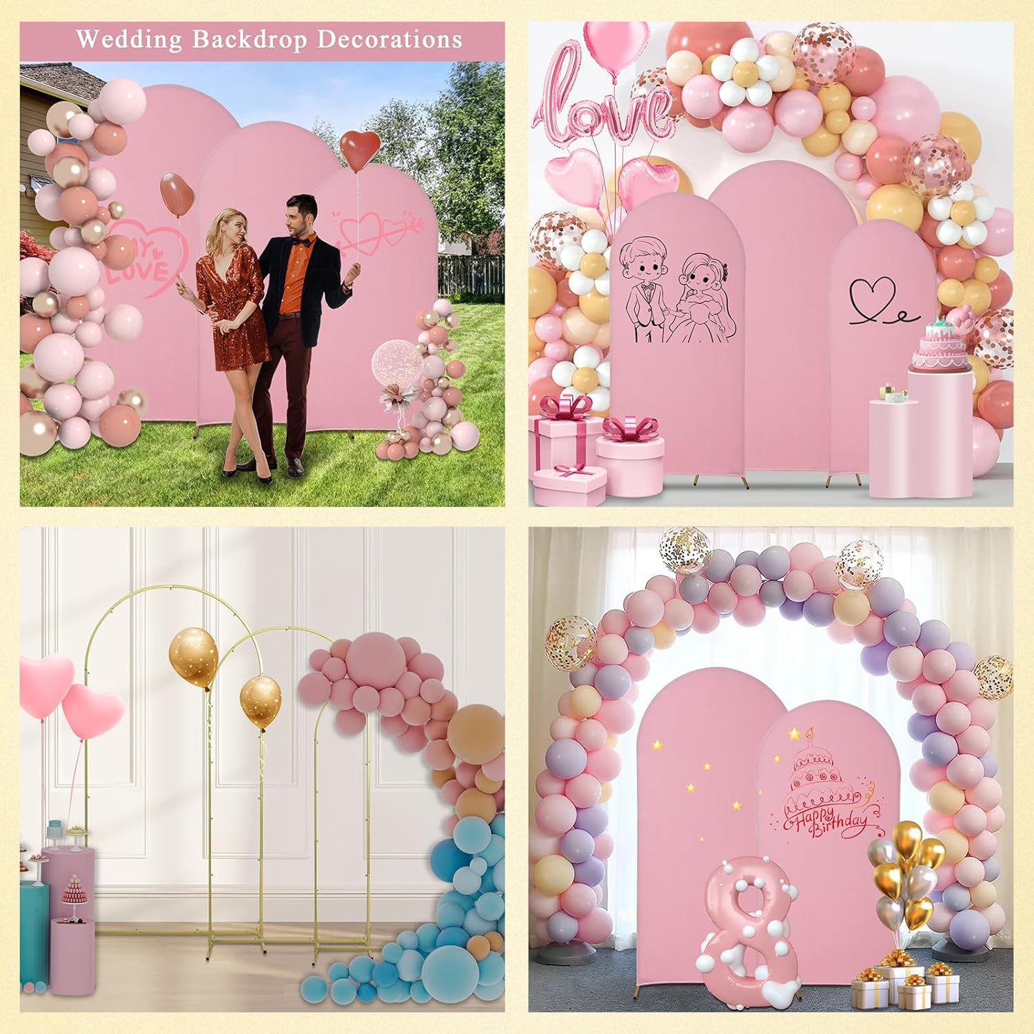 Gold Metal Wedding Arch Backdrop Stand 59x26ft
