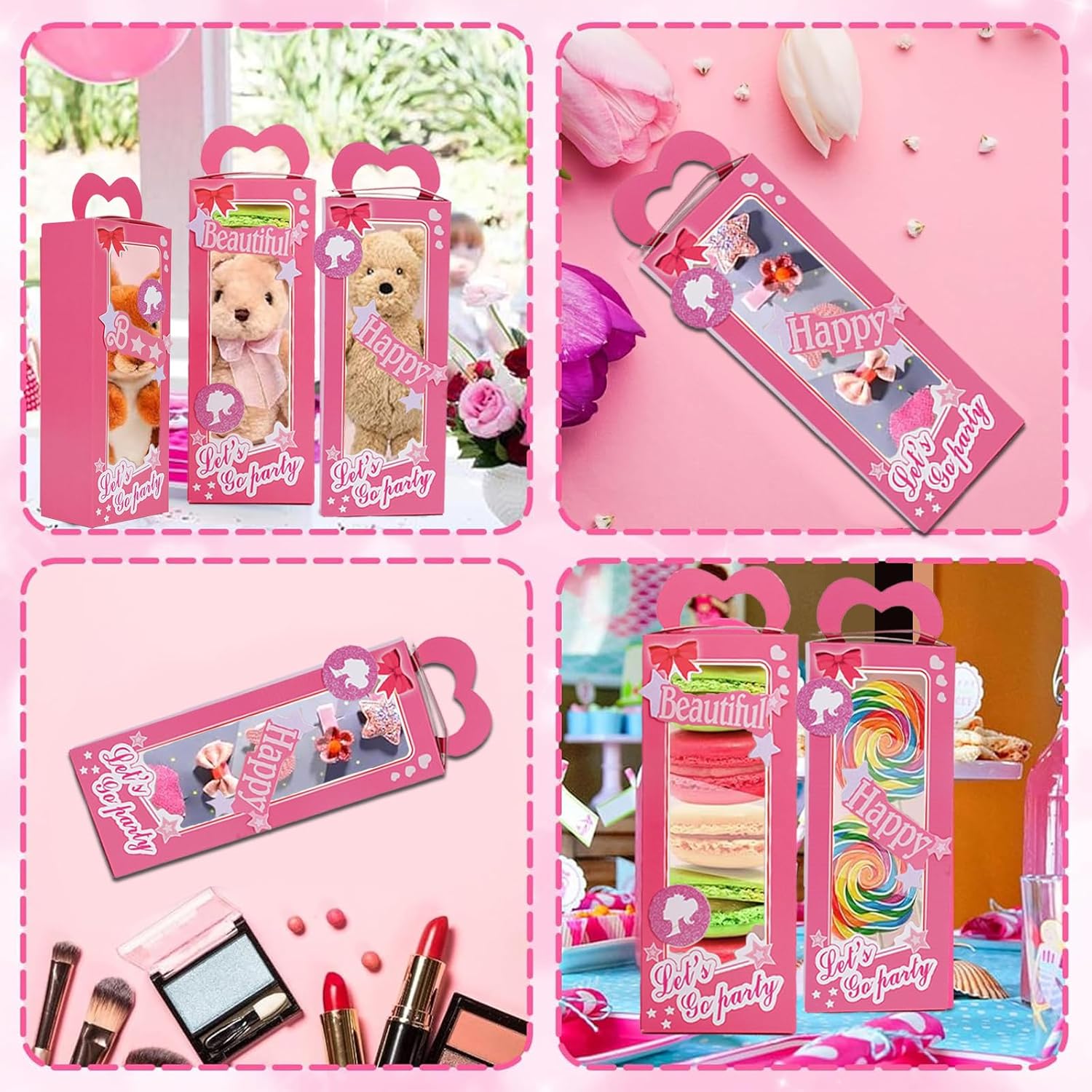 LANMAO 30pcs Pink Party Favor Boxes for Princess Parties