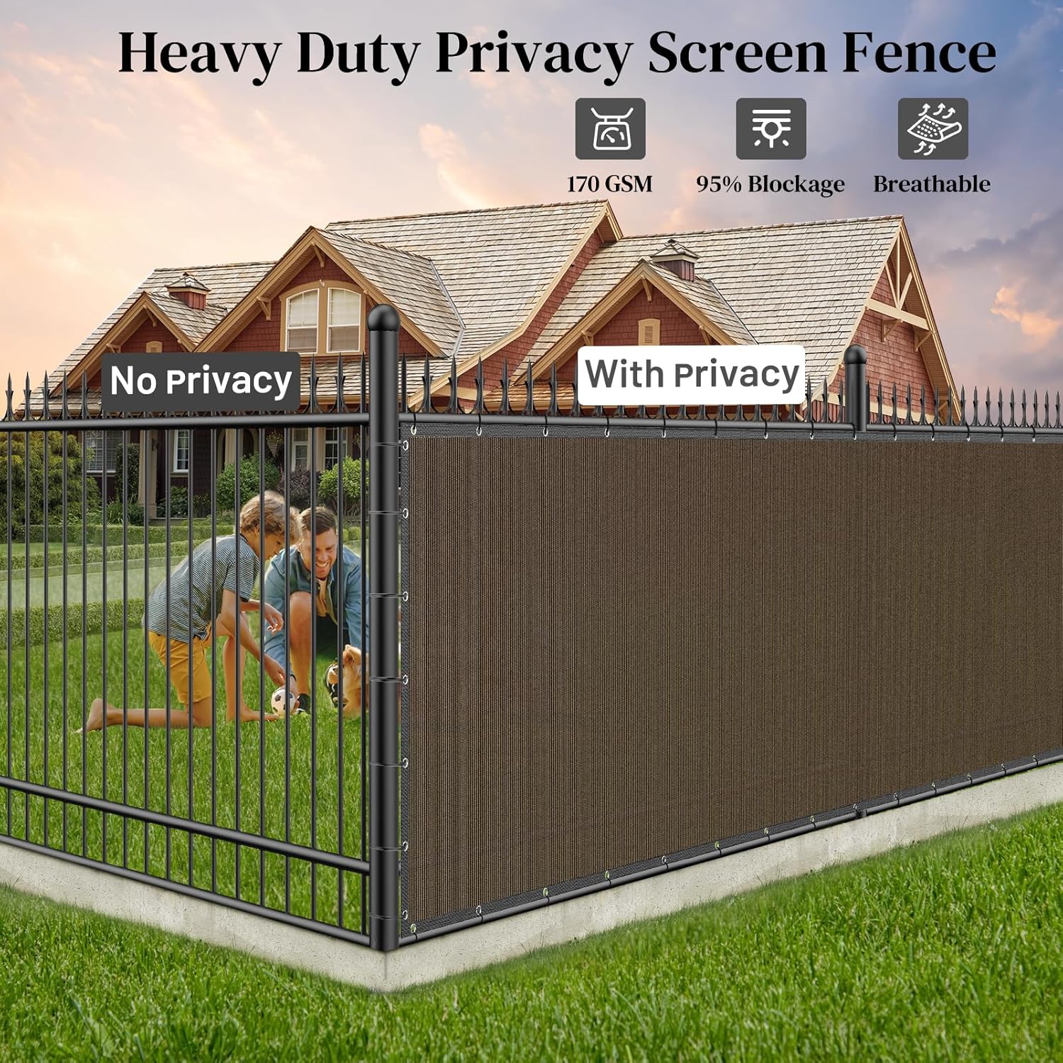 Winpull 6ft x 50ft Privacy Fence with Copper Grommets