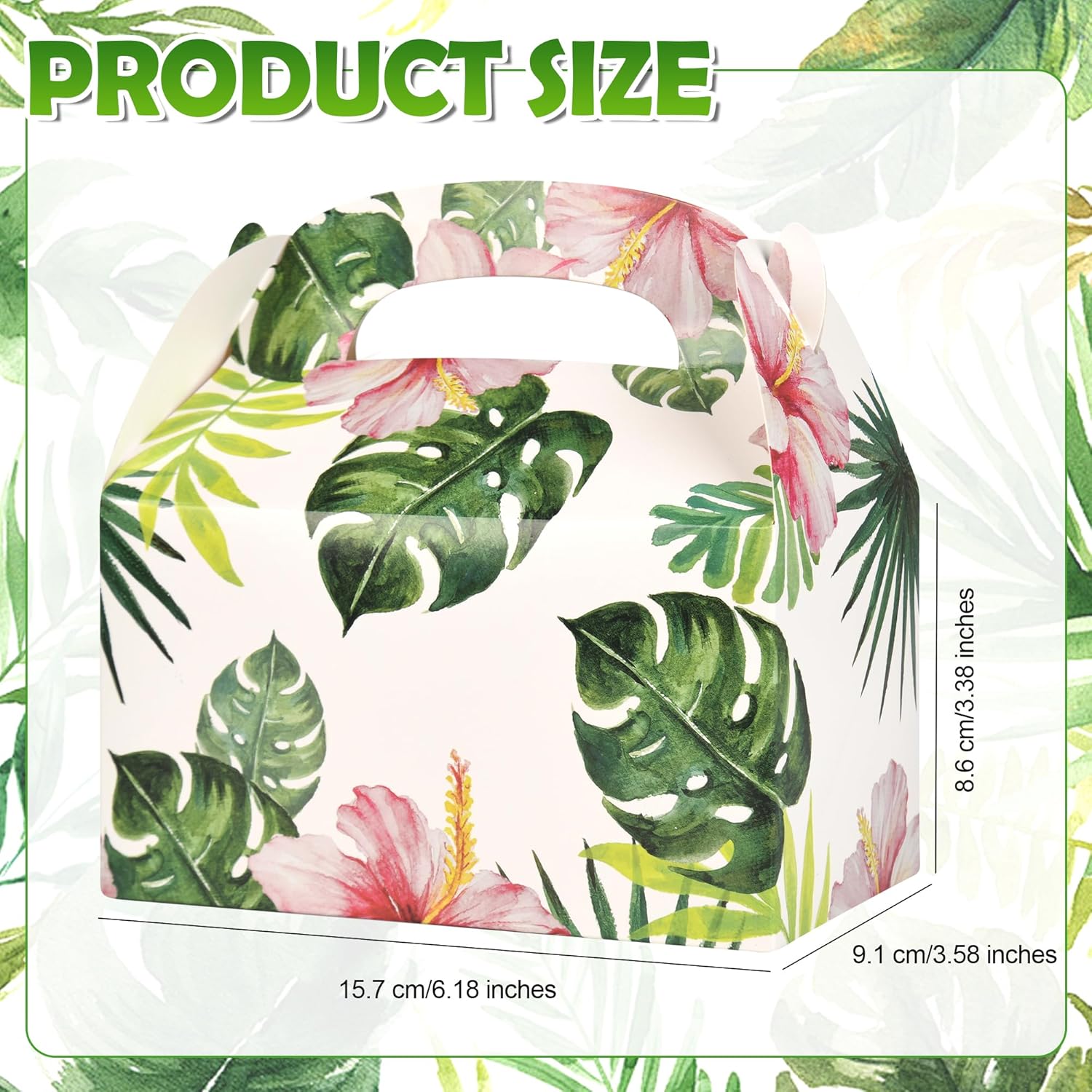 DjinnGlory 36 Pack Tropical Palm Leaf Treat Boxes