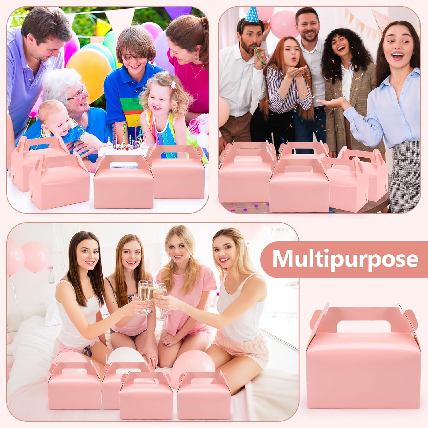 Extrapins 30 Pack Pink Candy Boxes with Handles