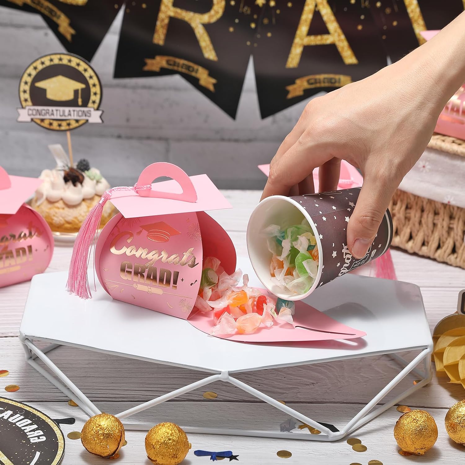 KPOSIYA Graduation Cap Candy Boxes 32 Pack