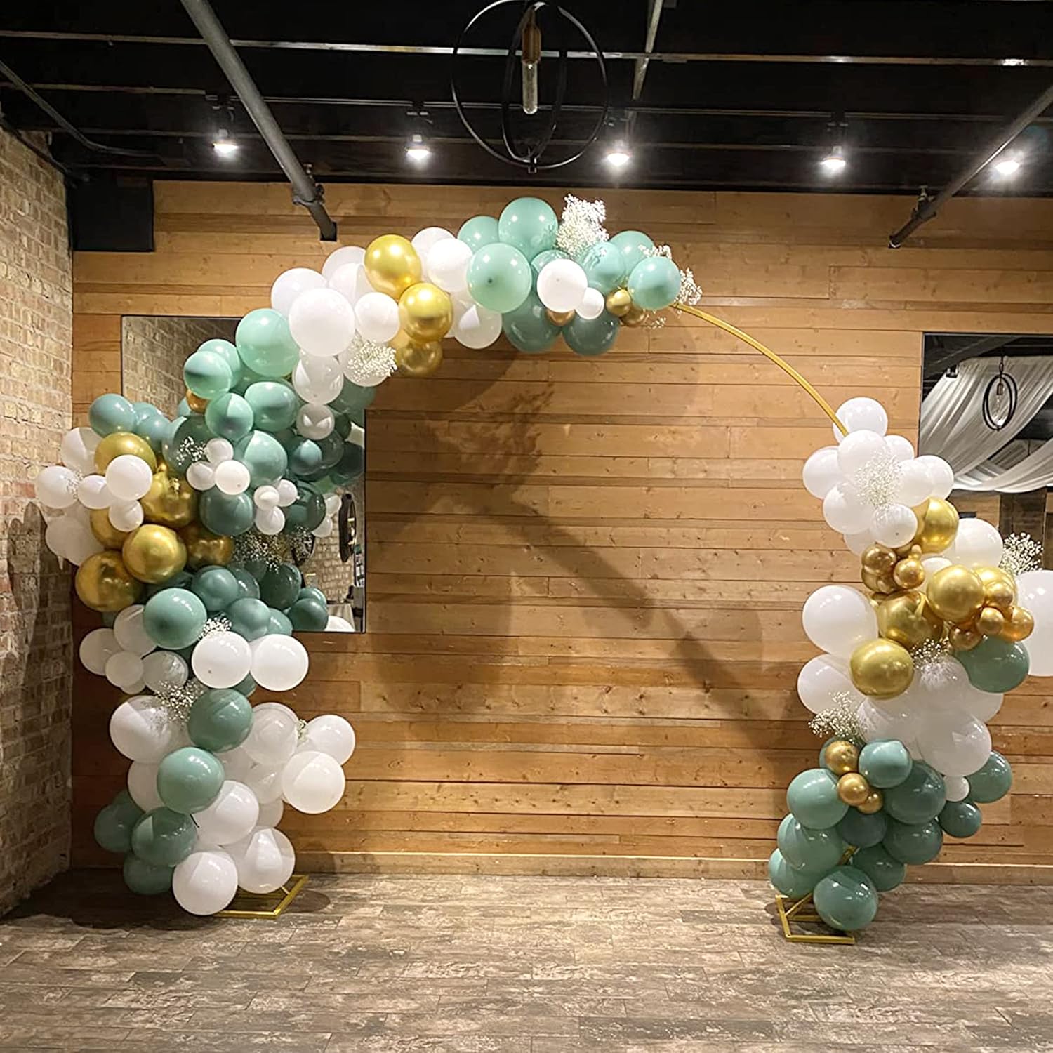 Wokceer 92FT Gold Metal Round Balloon Arch Stand