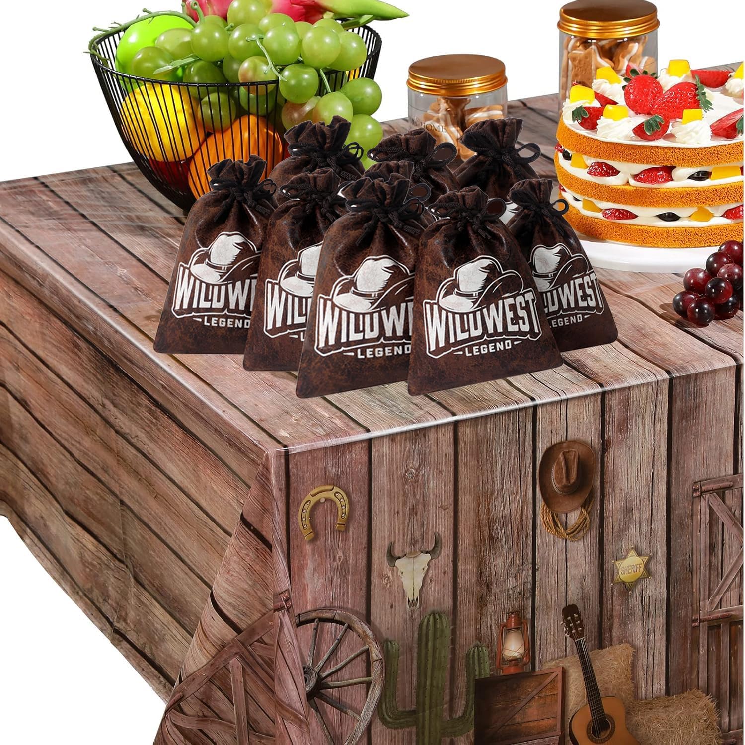 RICHNESS Cowboy Themed Gift Bags 4x6 Inches Pack of 12