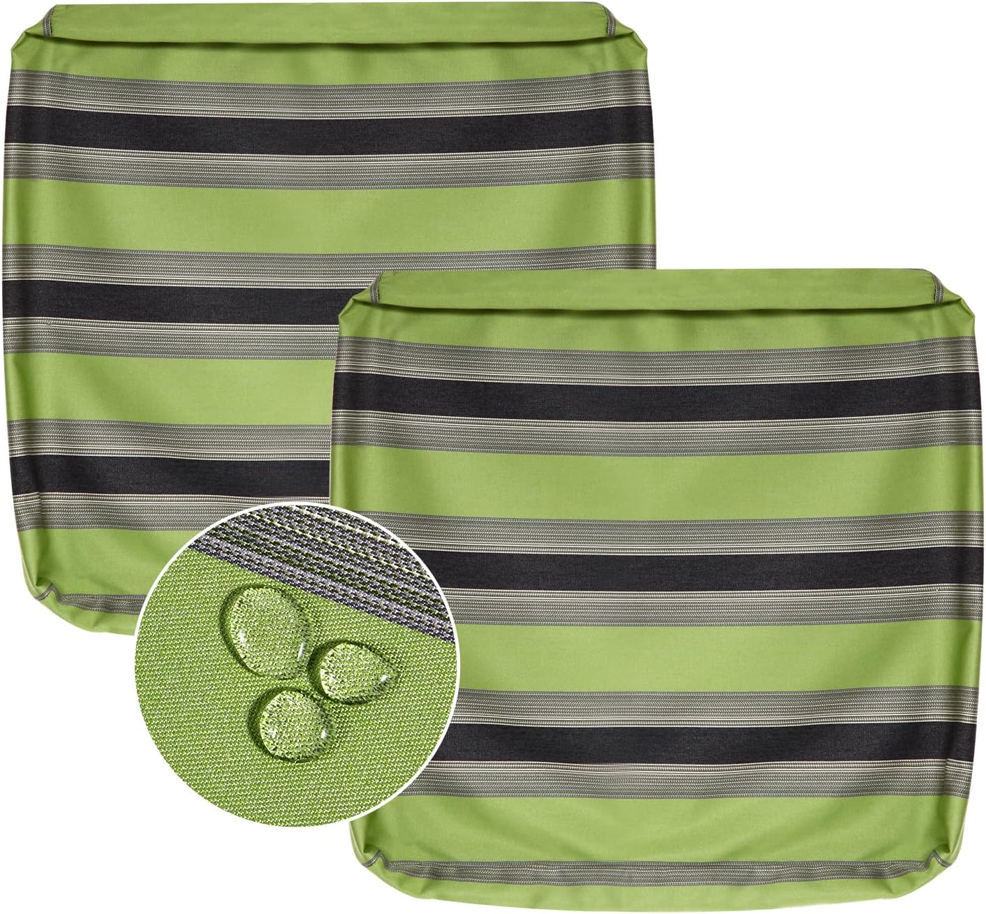 24x24x4 Inch Green Outdoor Cushion Covers 2 Pack