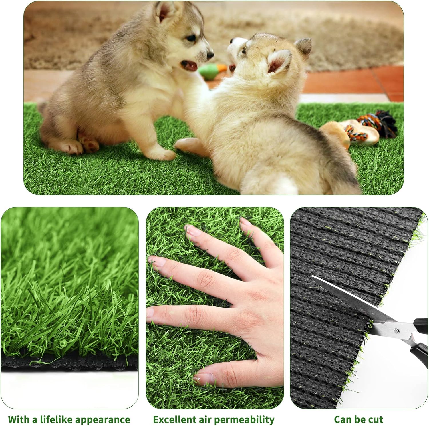 Aodaer 12 Pack Artificial Grass Mats for DIY Decoration