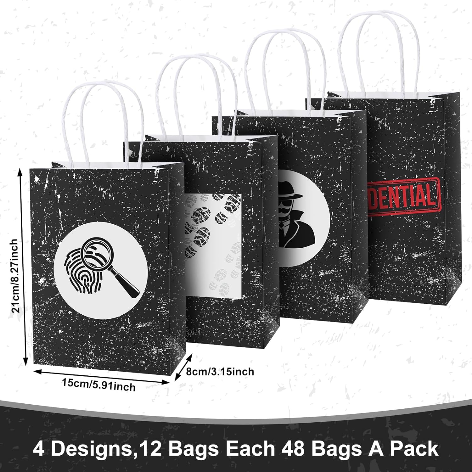 Fulmoon 48 Pcs Spy Party Favor Bags with Handle
