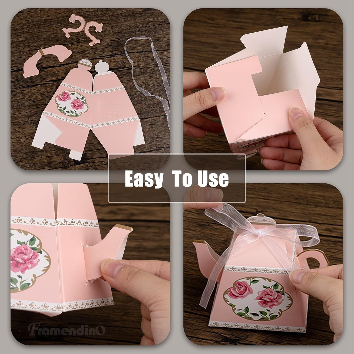 Framendino 50 Pack Mini Teapot Candy Boxes