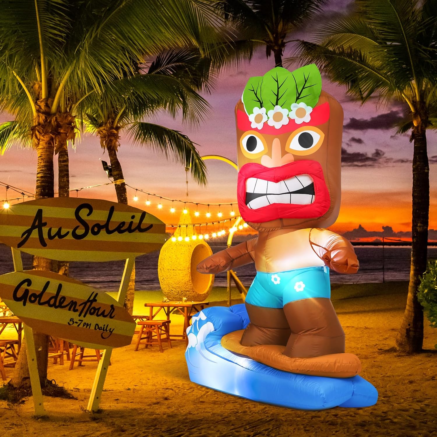 Shappy 5 Ft Inflatable Tiki Flamingo Surfboard