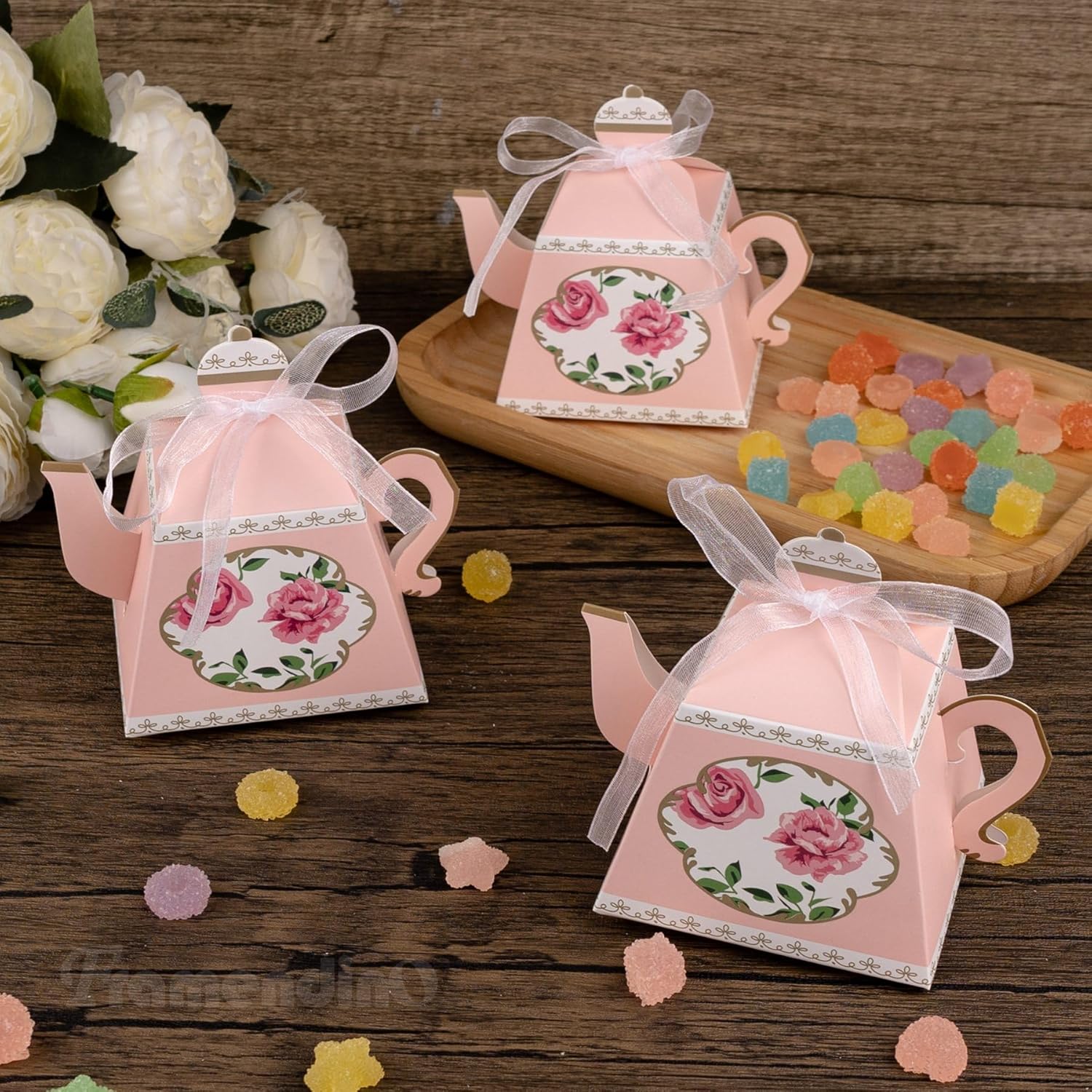 Framendino 50 Pack Mini Teapot Candy Boxes