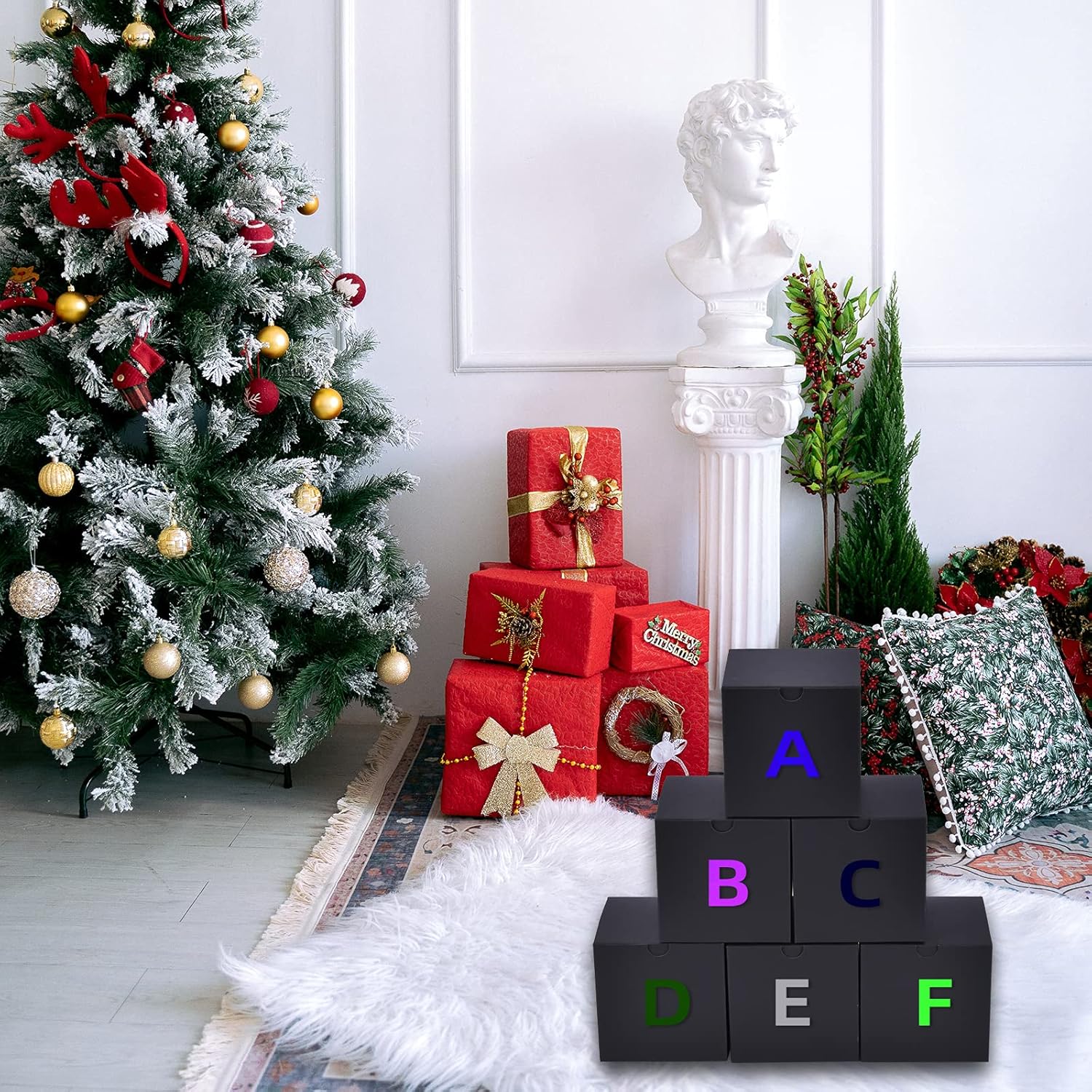NIGNYA 50 Pack Black Gift Boxes 3x3x3 Inch