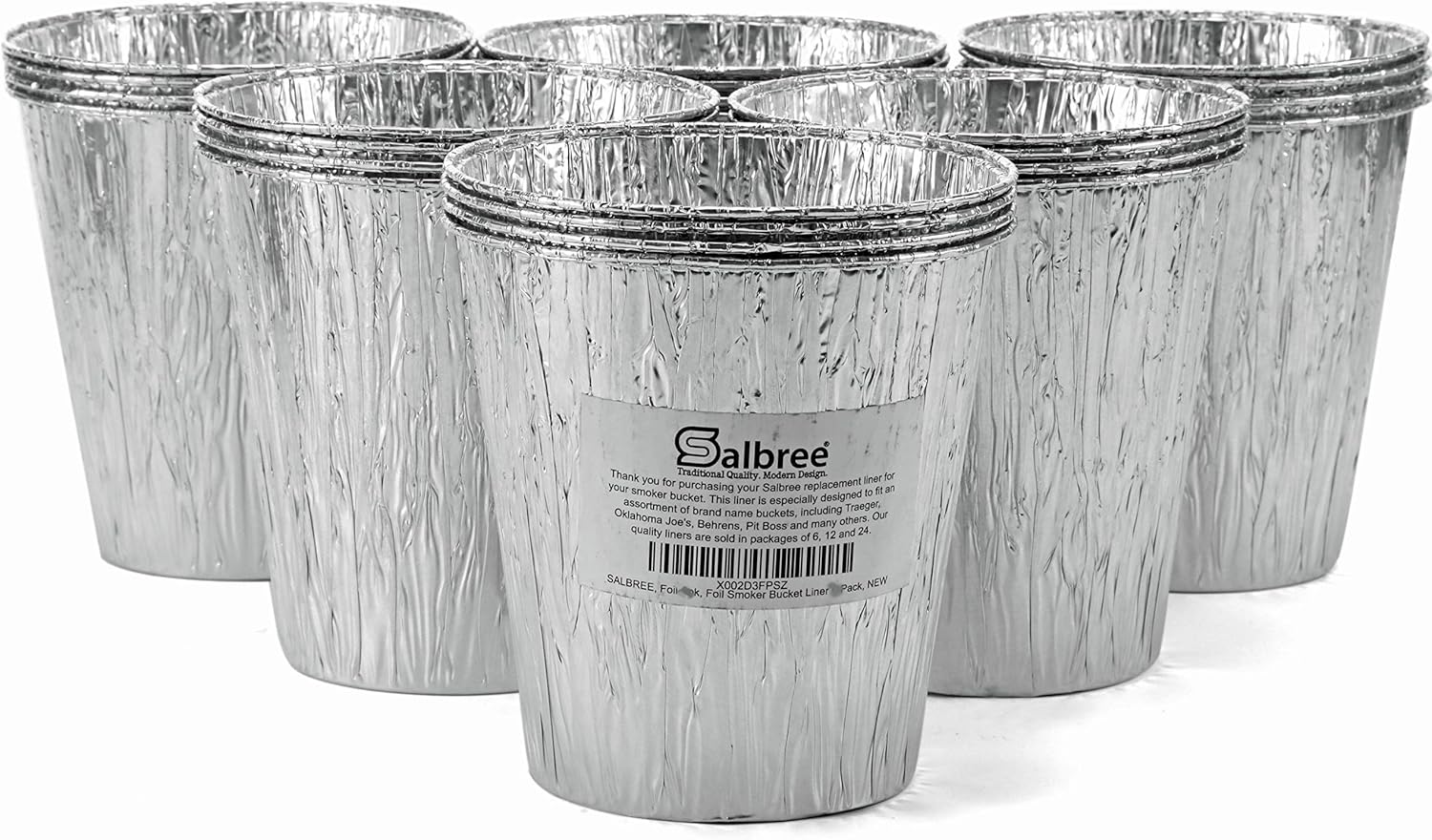 Salbree Smoker Bucket Drip Foil Liner Tray 24pk