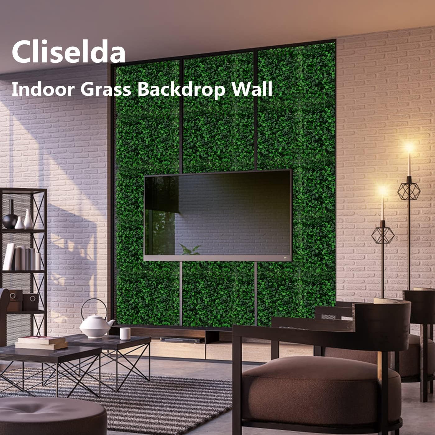 Cliselda Artificial Boxwood Hedge Wall Panels 8PCS 10x10