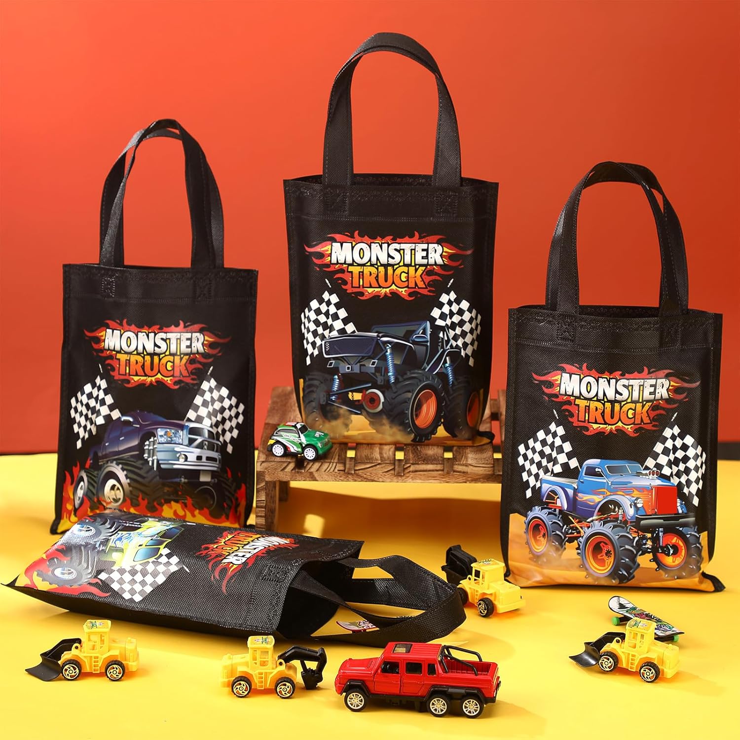 Ferraycle Truck Party Favor Bags with Handles 24 Pcs