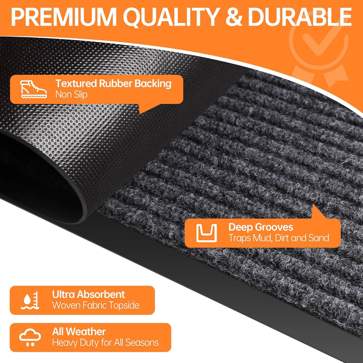 HOMEK Extra Large Door Mat for Entryway and Outdoor