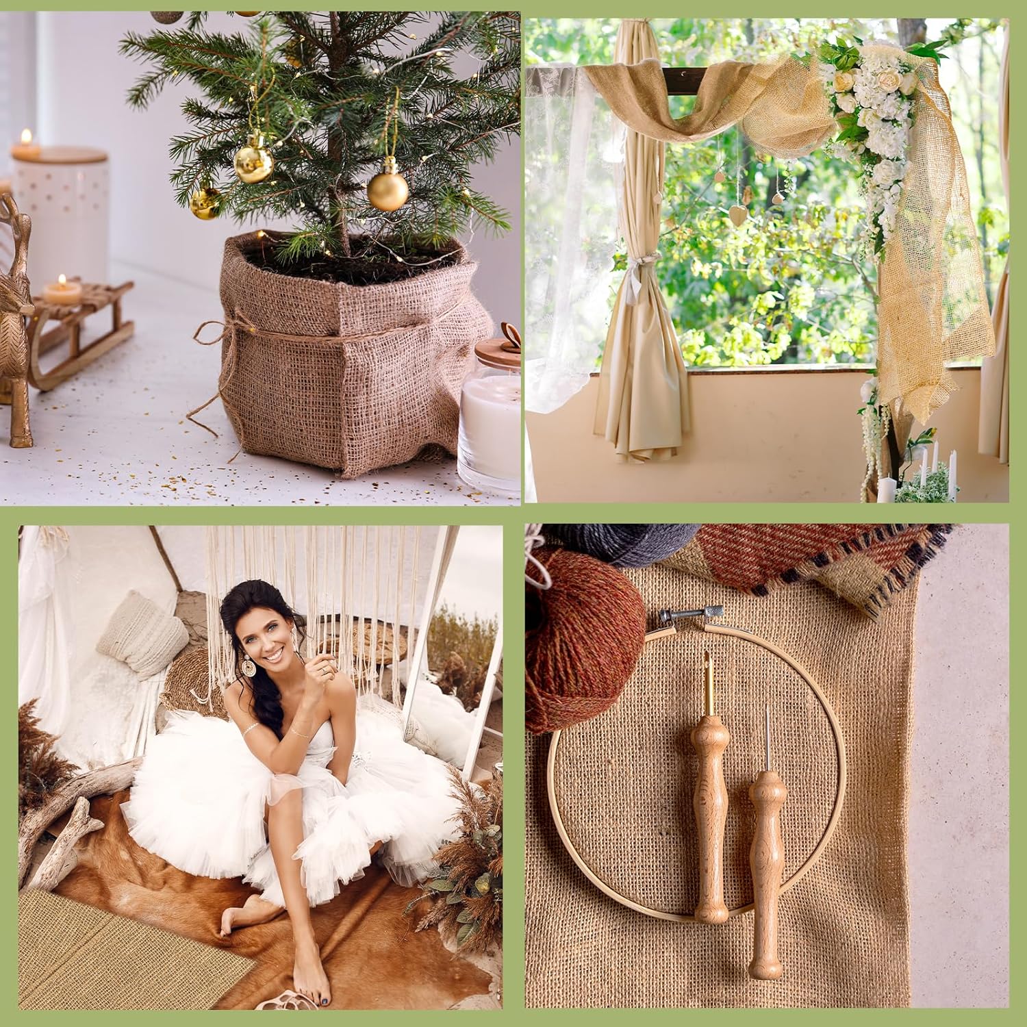 Buryeah 60 Inch x 50 ft Burlap Fabric Roll